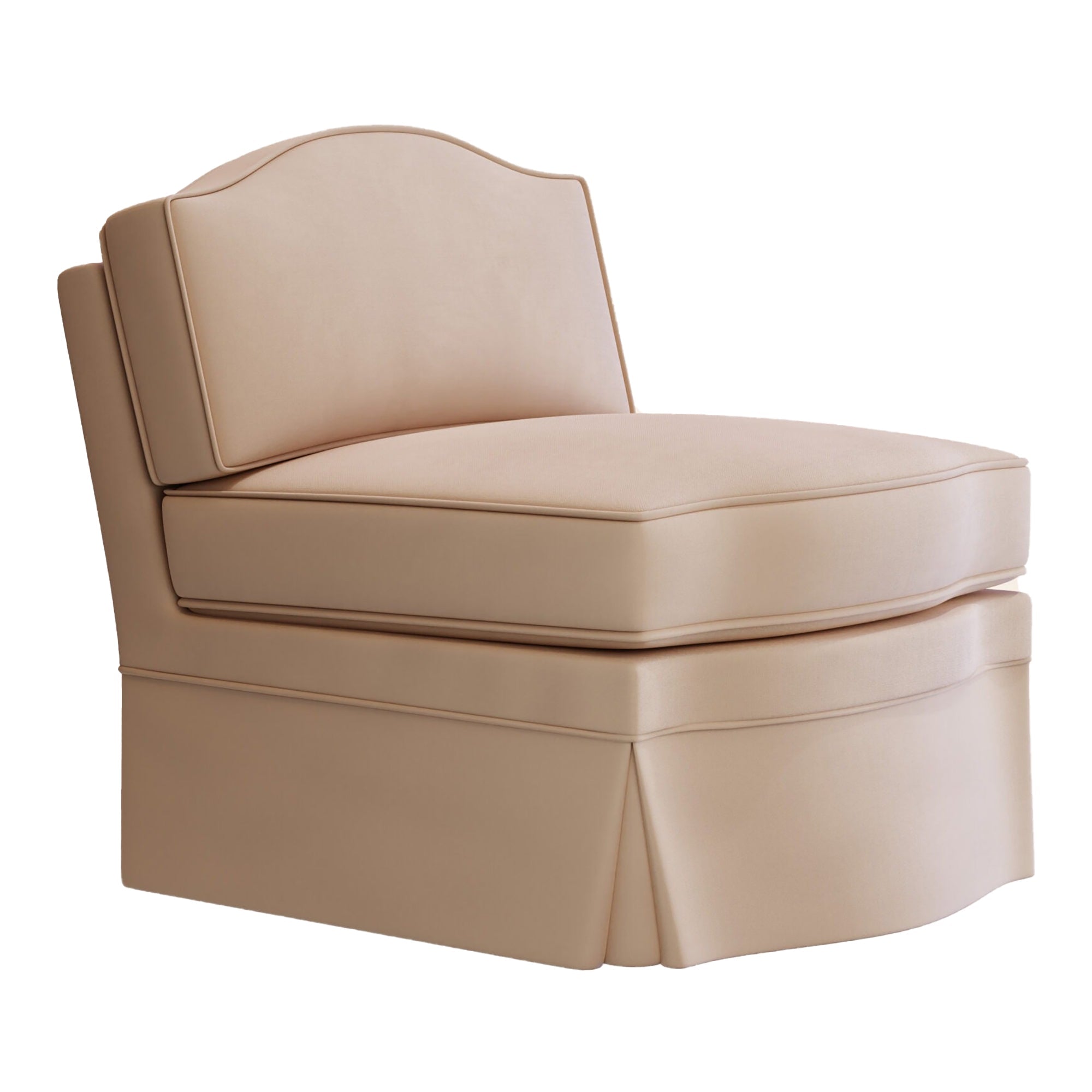 Felix Slipper Chair, Rose Linen
