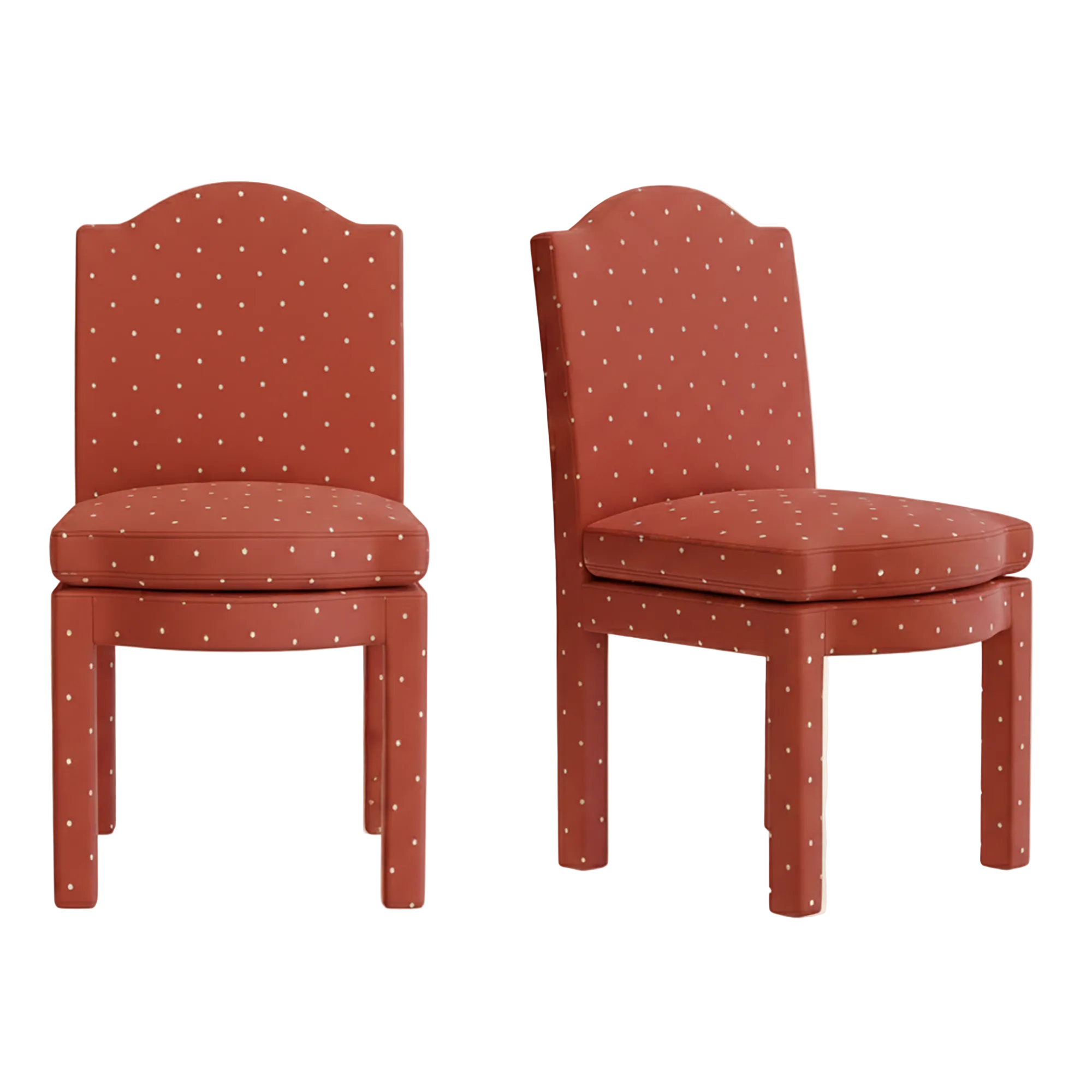 Pair of Leo Dining Chairs, Red Velvet
