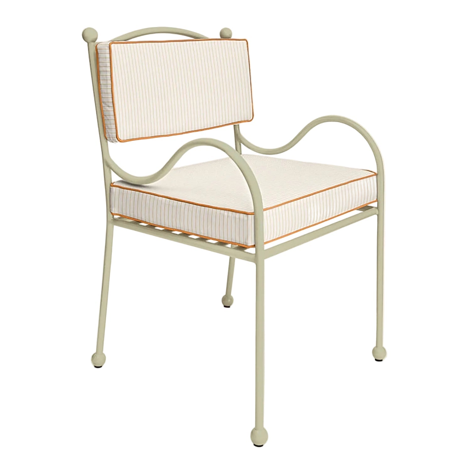 Panarea Armchair in Gelato, Orange & Cream Striped Upholstery