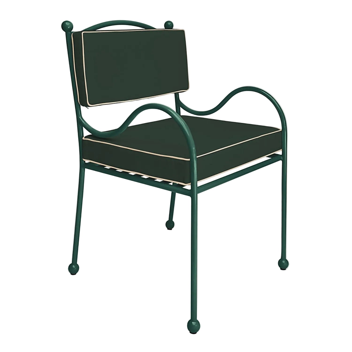 Panarea Armchair in Isola, Green & Cream Upholstery