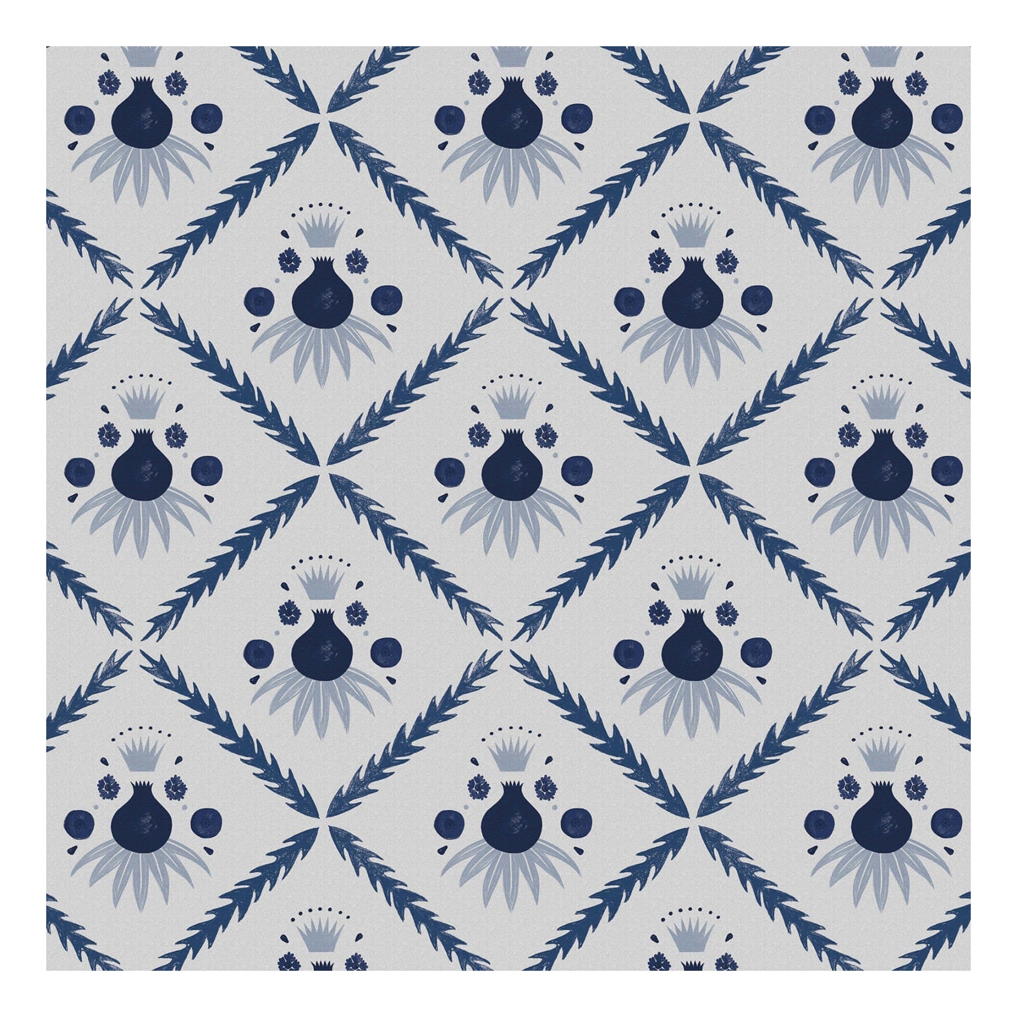 Pome Wallpaper, Oxford Blue, Roll