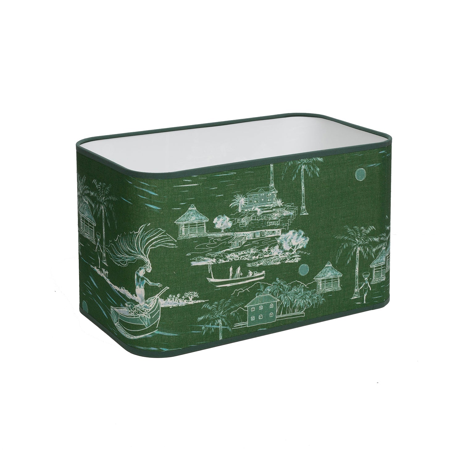 Banana Island | Palm Green Oblong 16" Lampshade