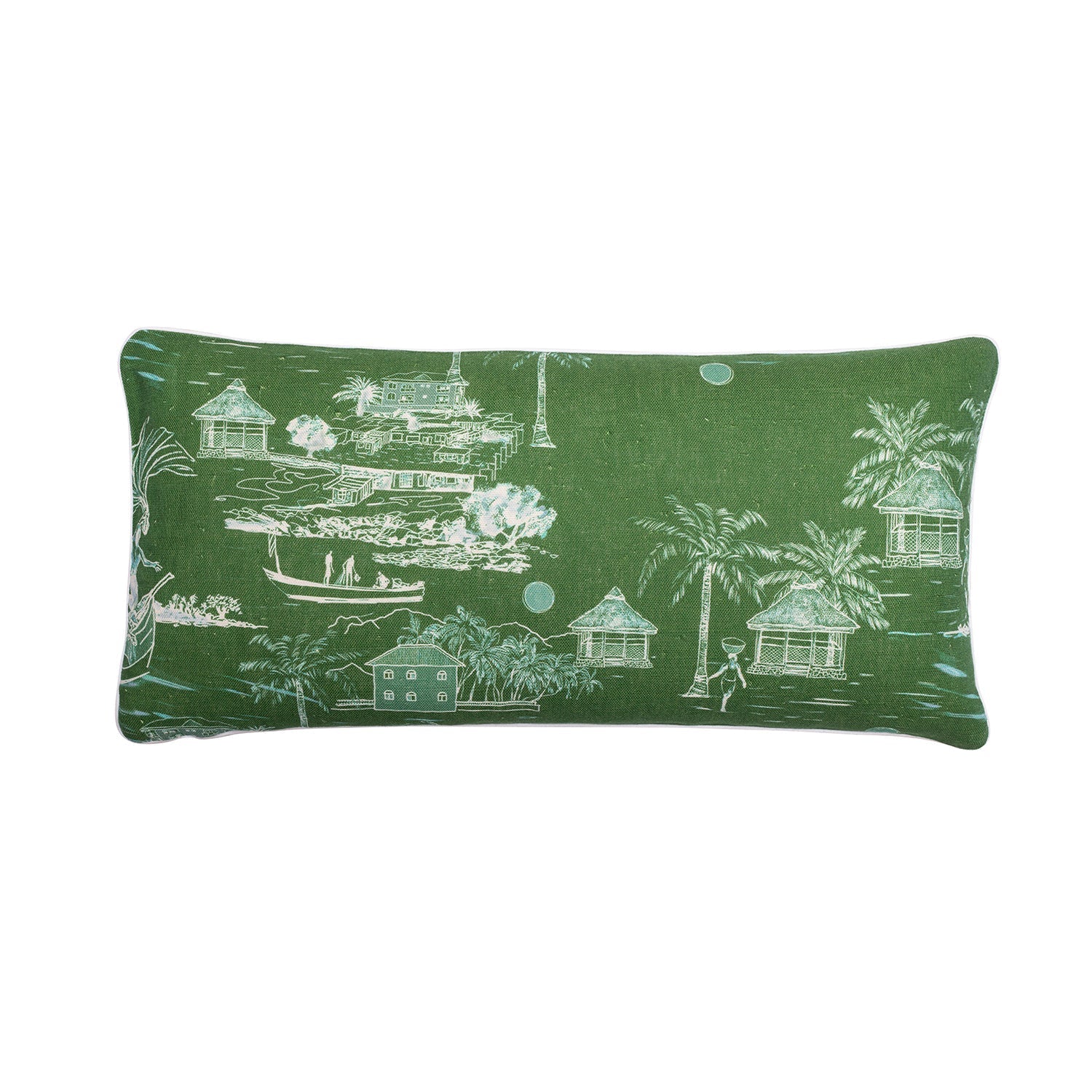 Banana Island Palm Green Small Cushion