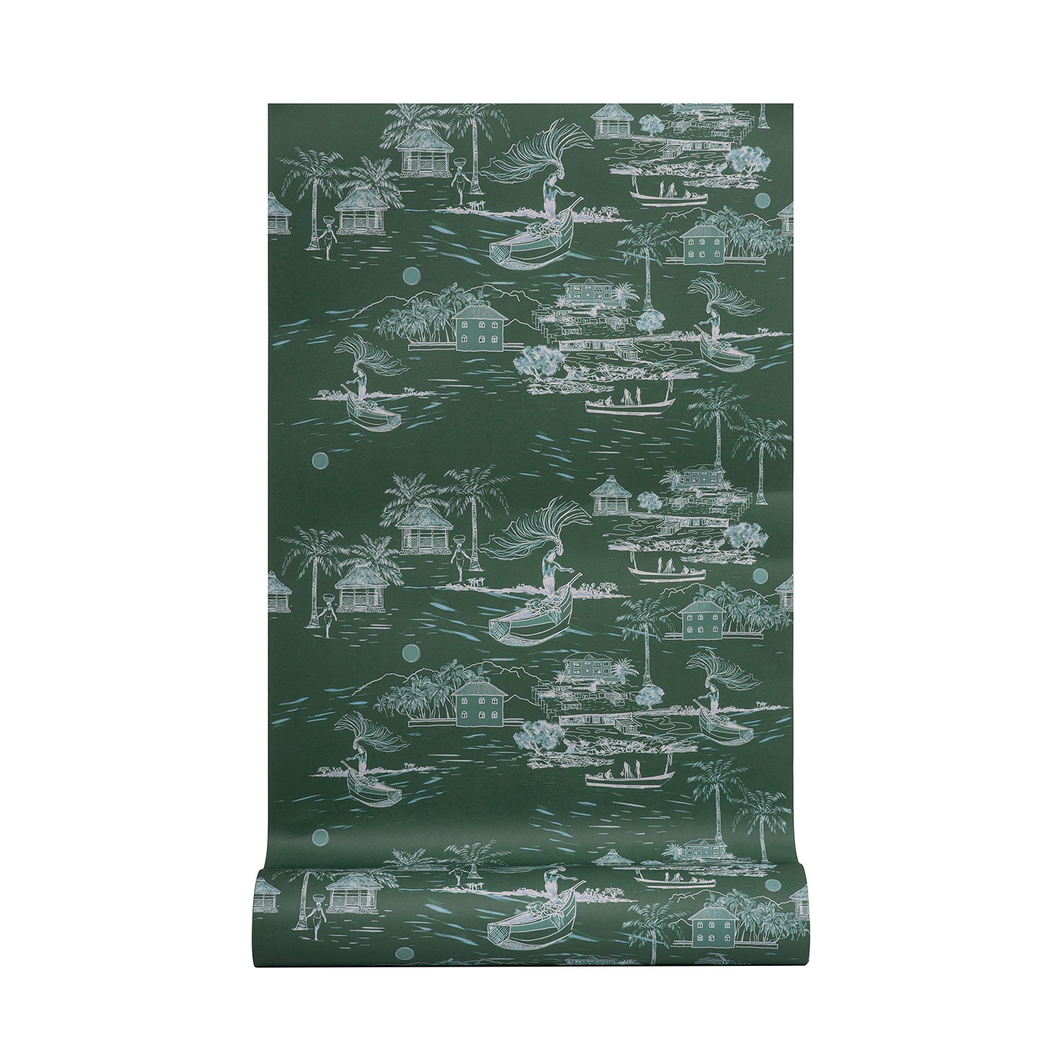 Banana Island | Palm Green Wallpaper Sample