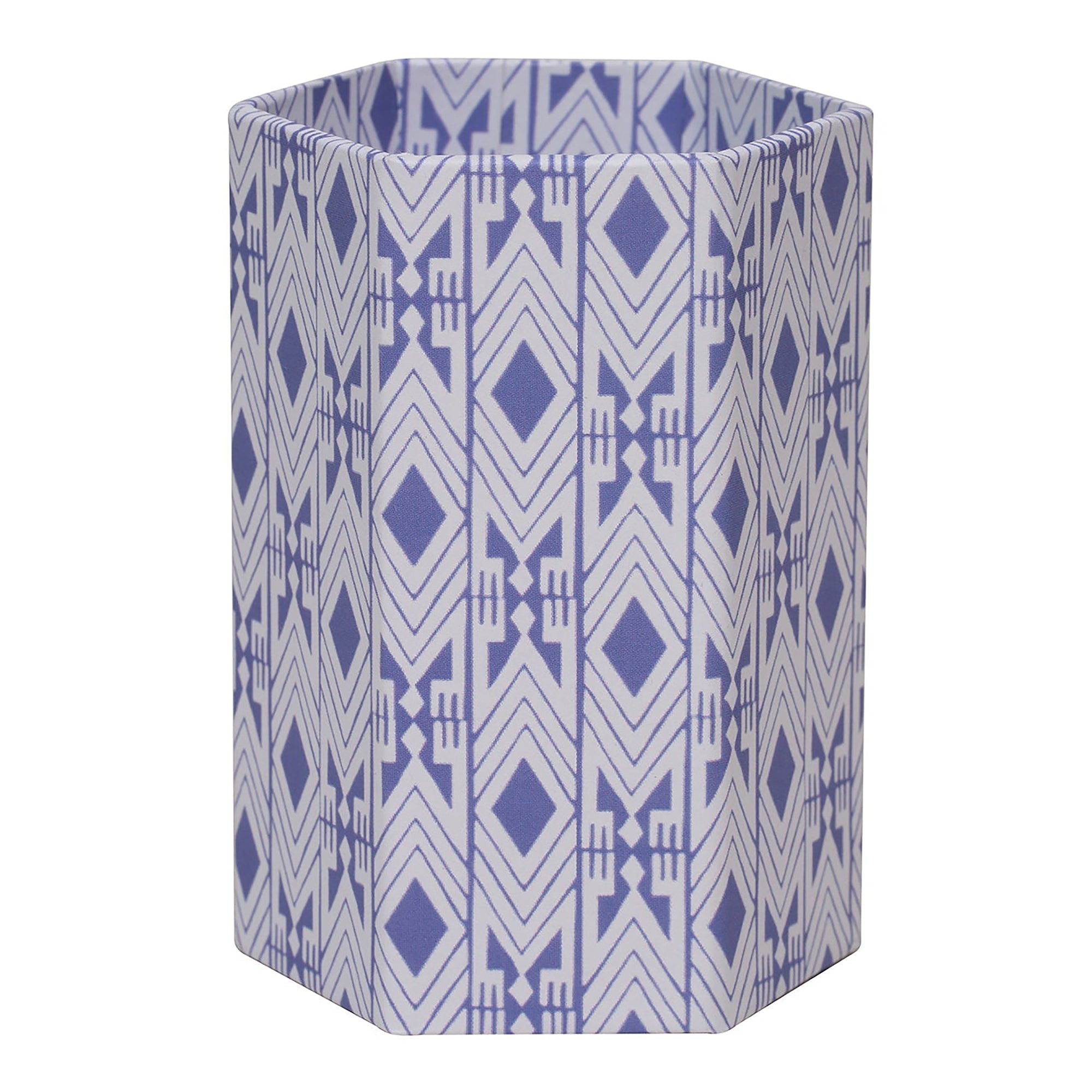 Tijan Violette Blue Hexagonal Brush Pot