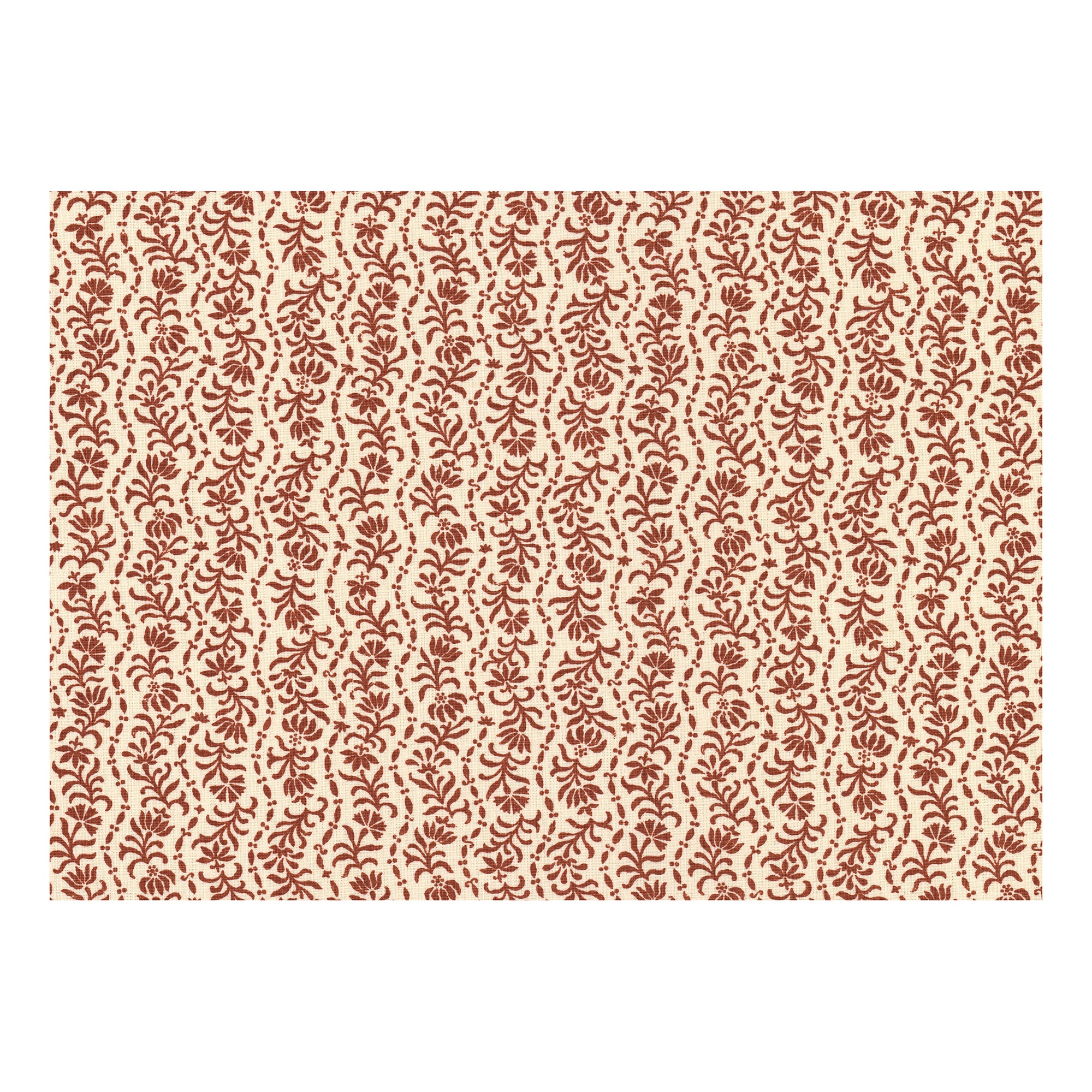 Posy Linen Fabric - Rust