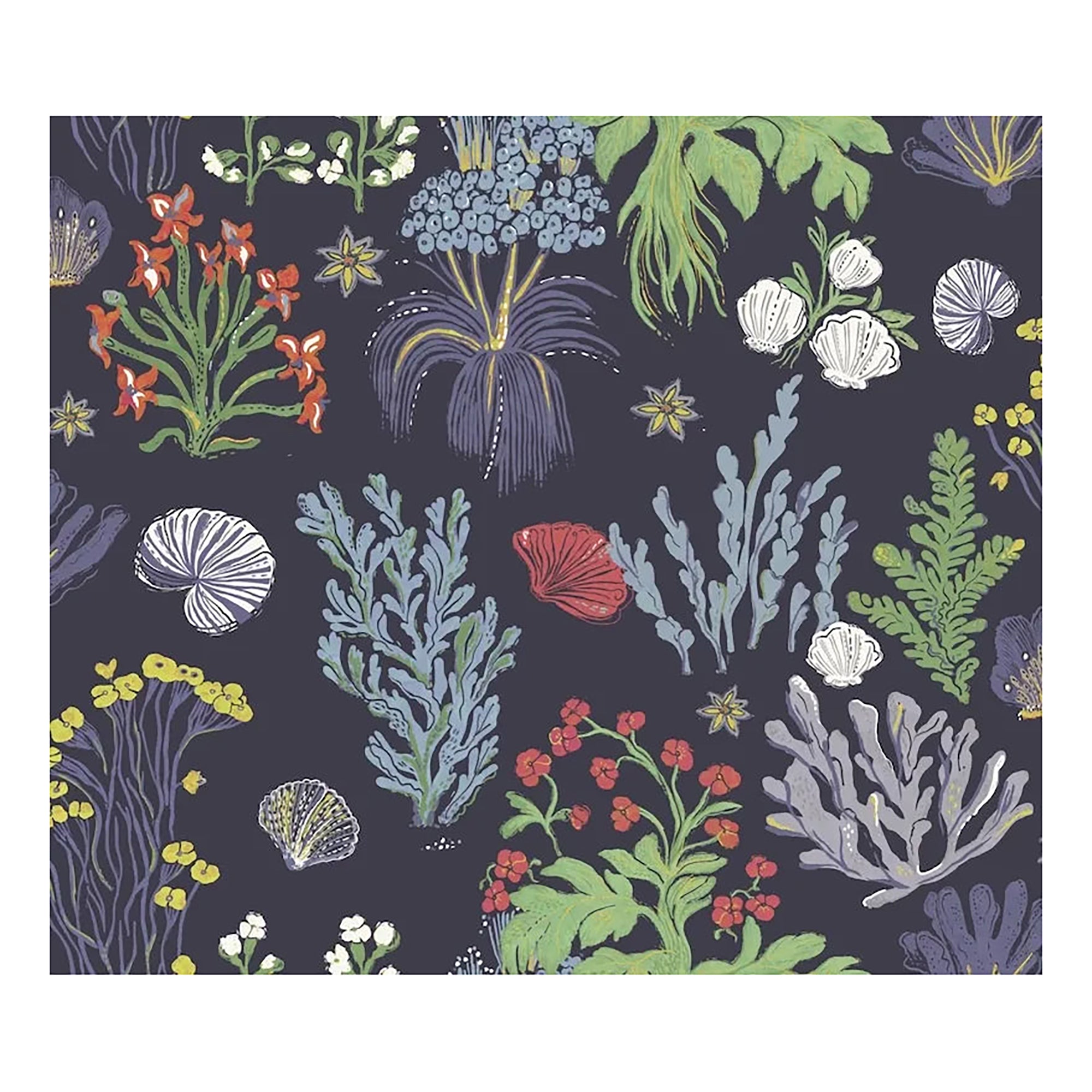 Aster and Cockle Fabric - Navy