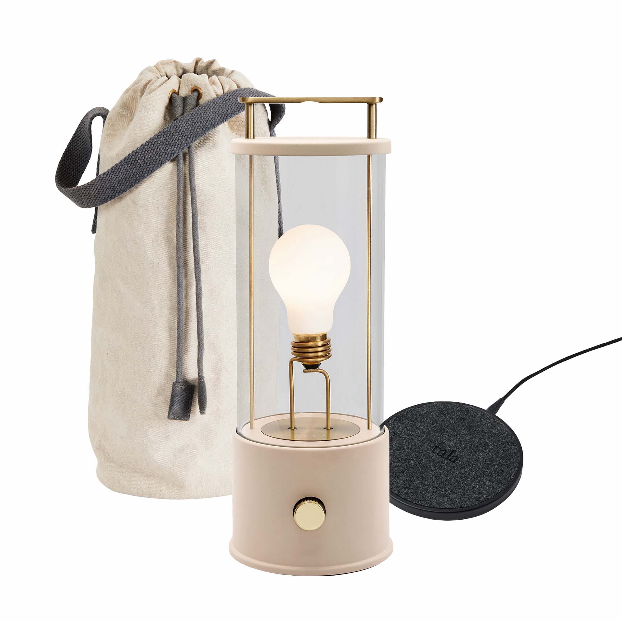 The Muse 1.0 Portable Lamp in Setting Plaster Pink Bundle
