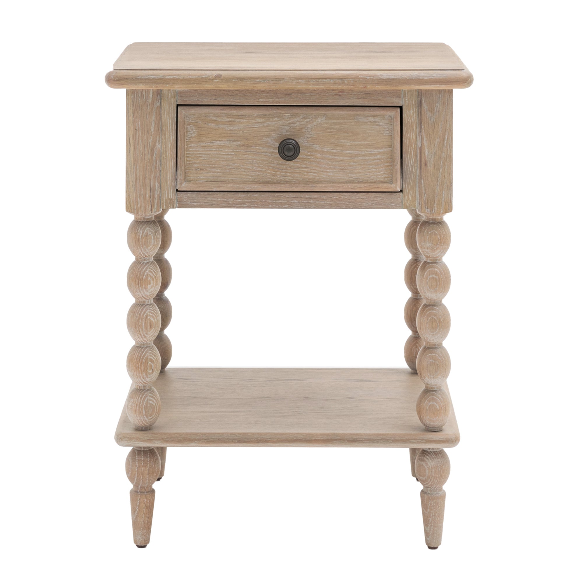 Bobbin Oak Bedside Table