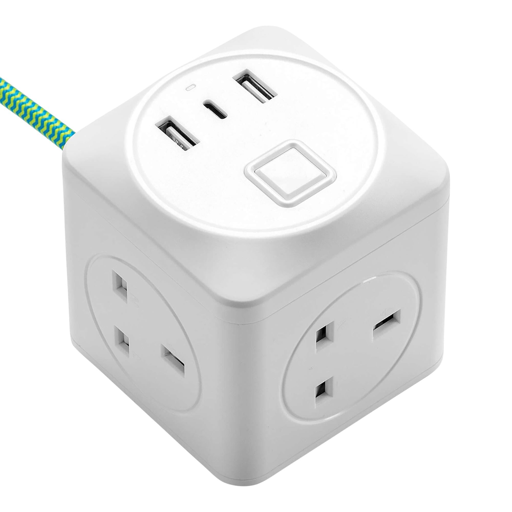 Green fabric cable extension lead