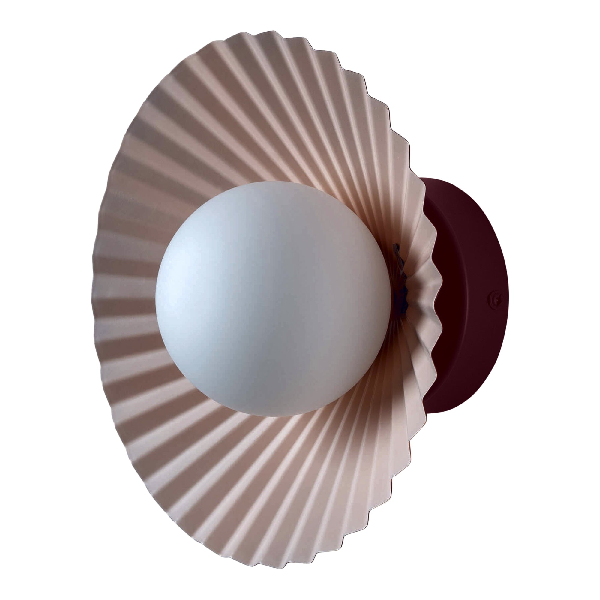 Burgundy flush pleat wall light