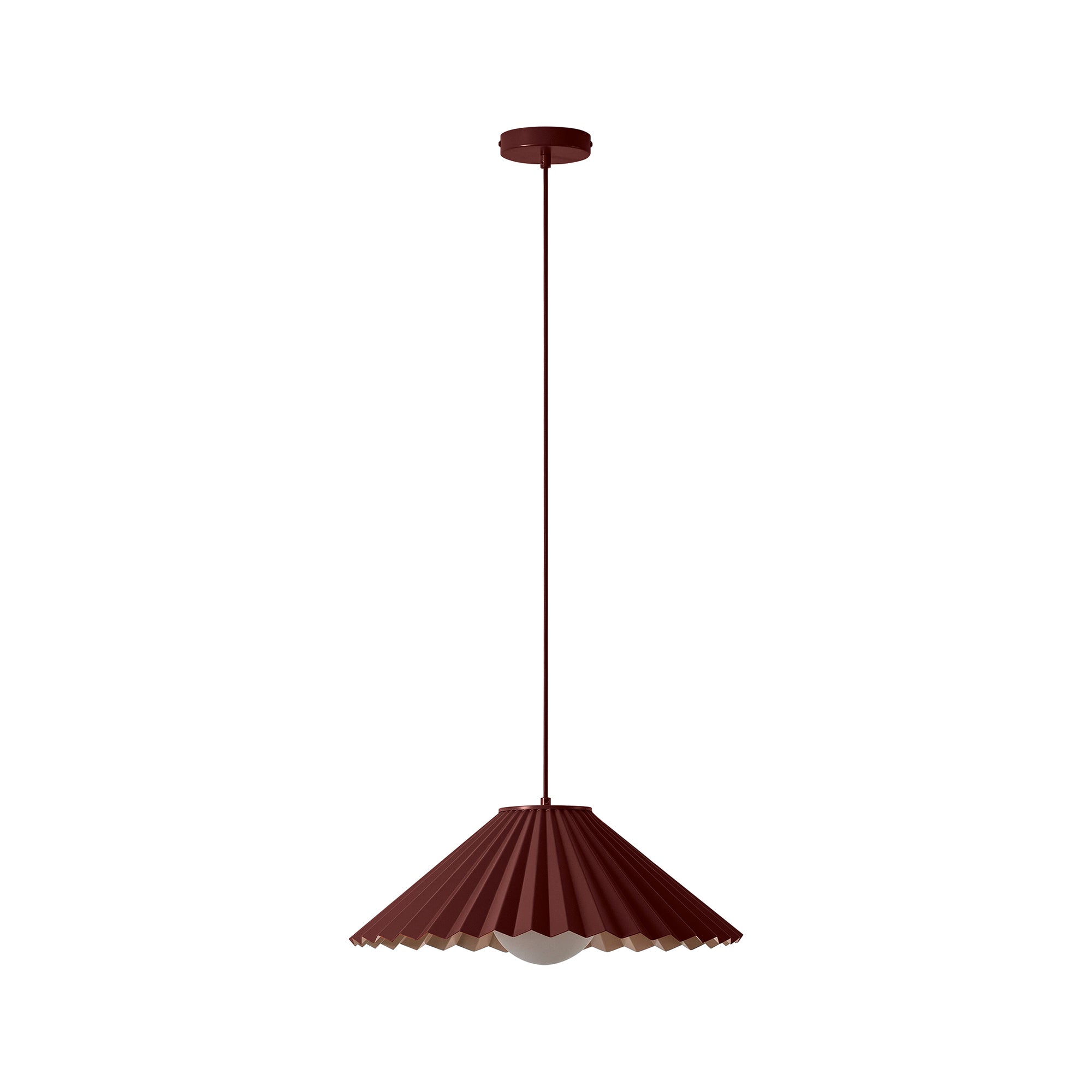 Burgundy small pleat ceiling pendant