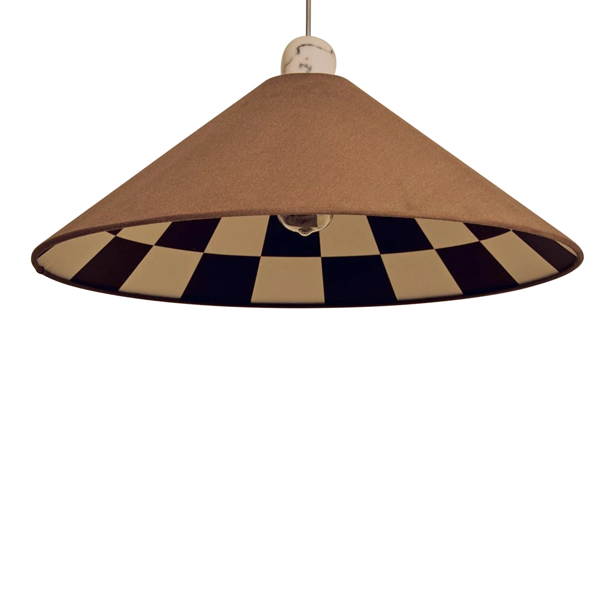 Bark brown checkered cone shade