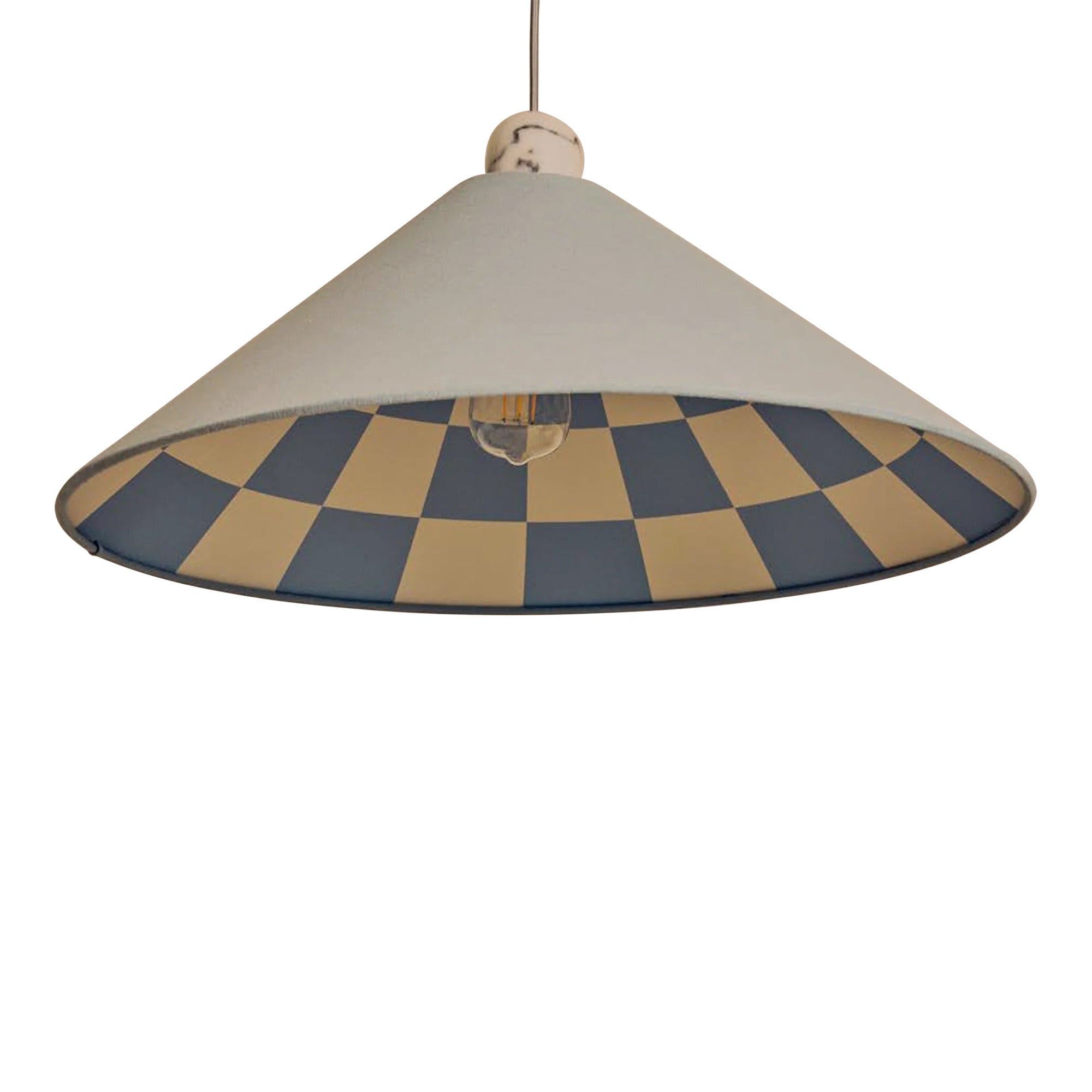 Damson blue checkered cone shade