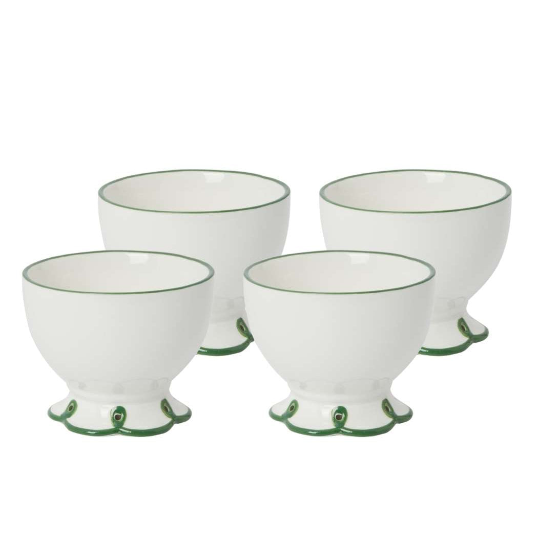 Glorious Green Scalloped Nibbles Bowls | Set of 4