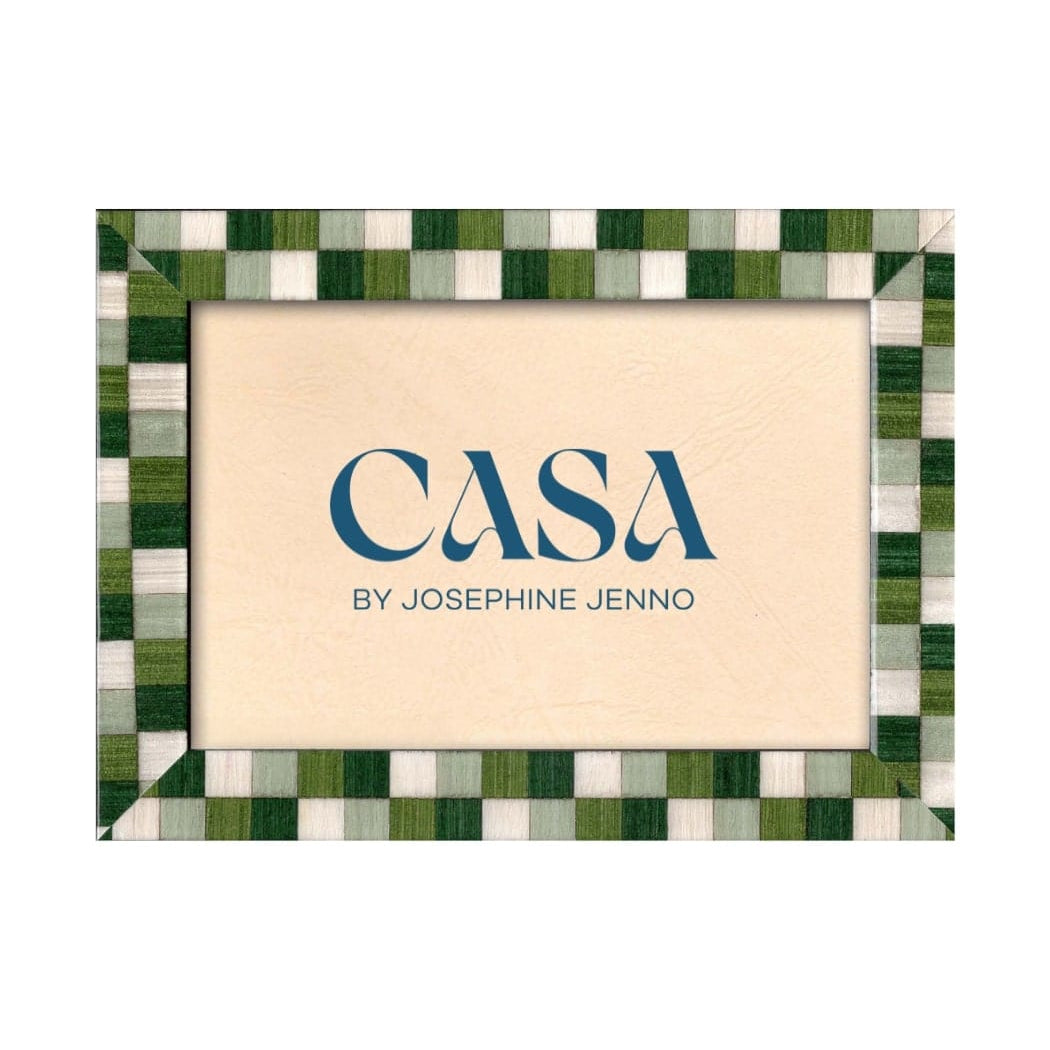 Fresh Green Checkered Photo Frame