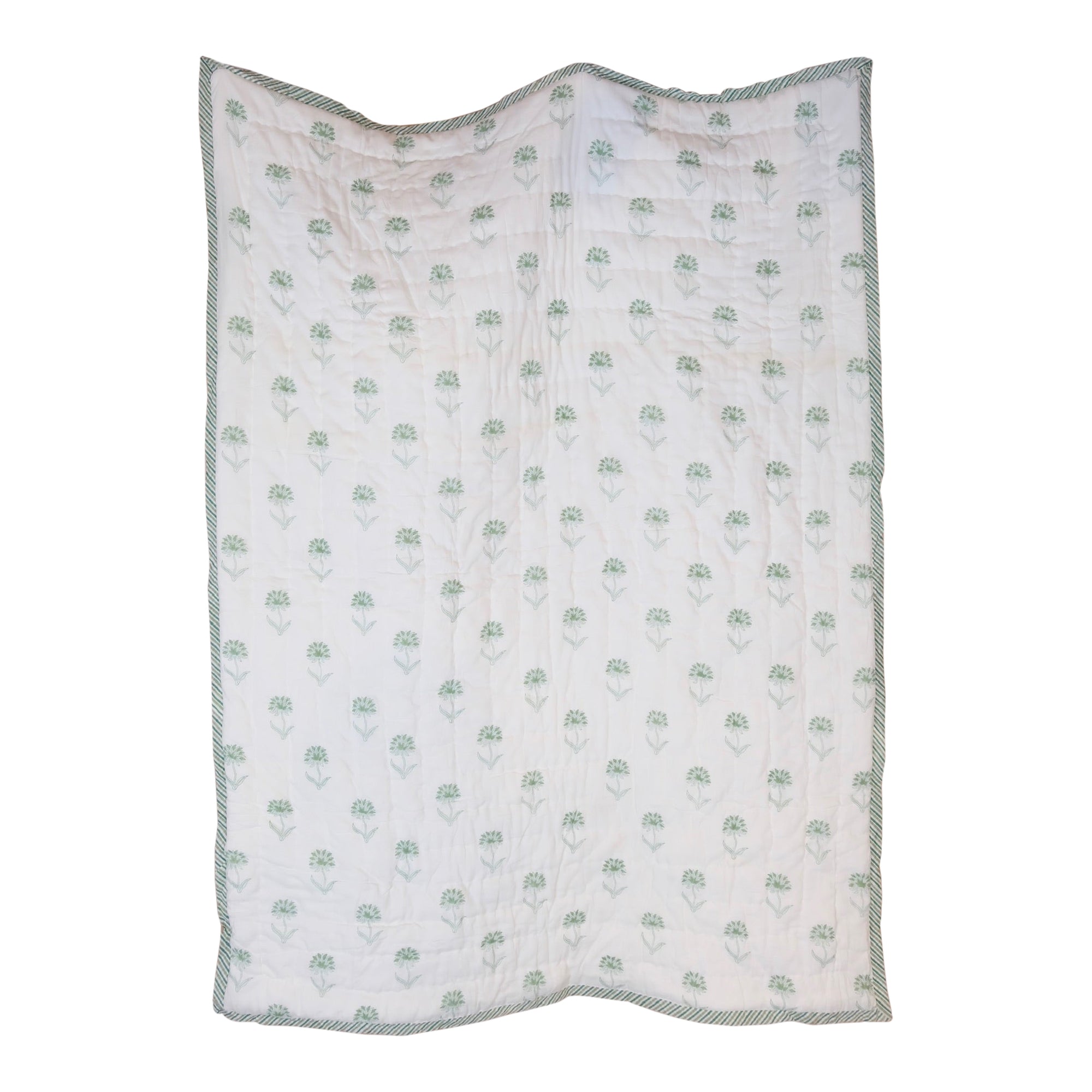 Green Organic Cotton Bed Quilt