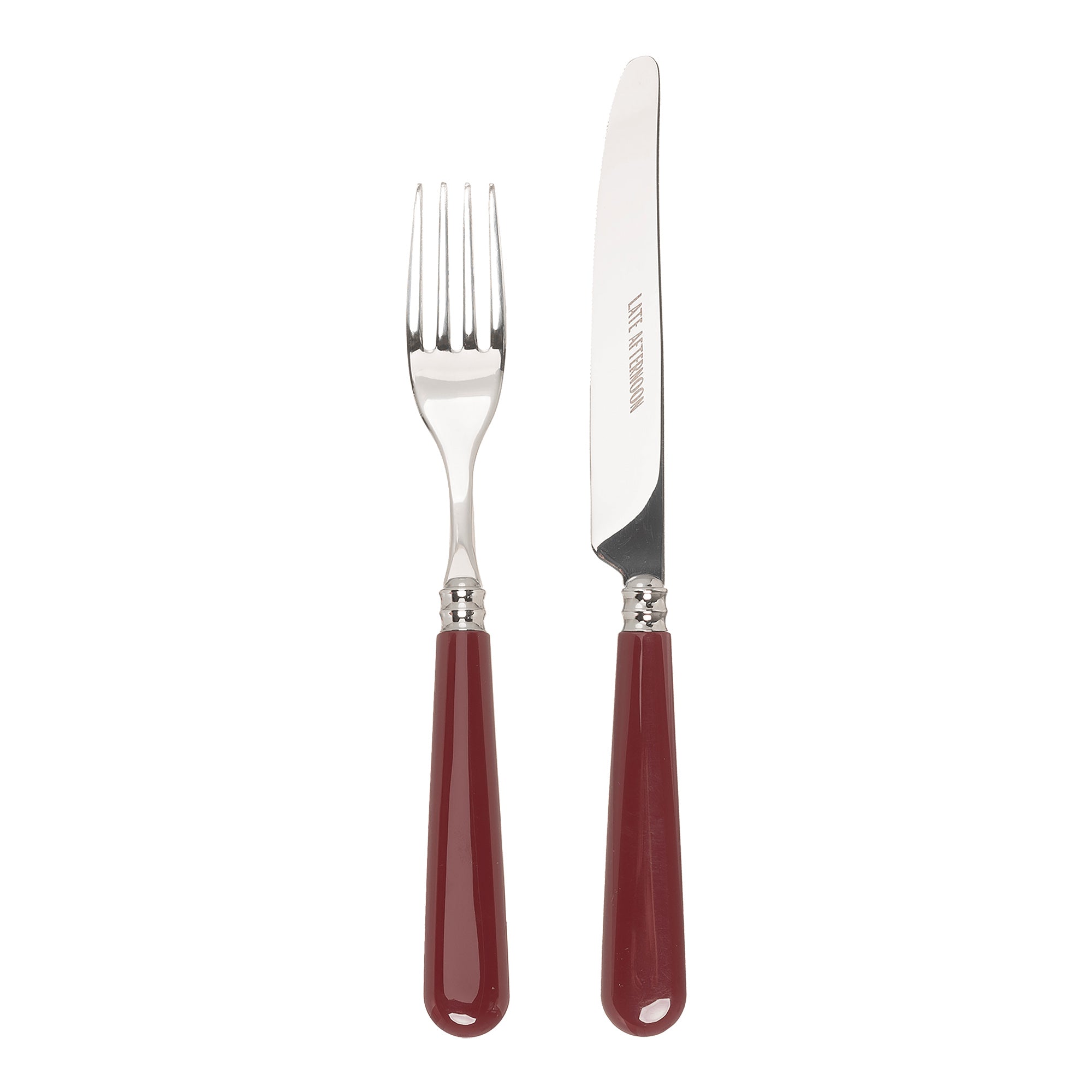 Burgundy Knife and Fork Set
