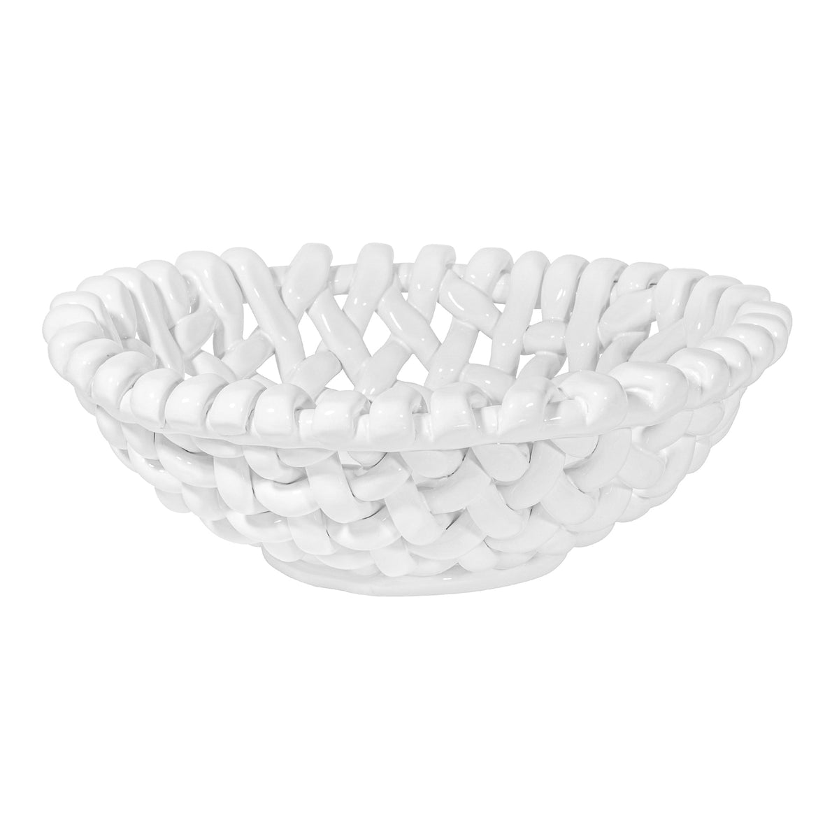 White Basketweave Bowl | Large