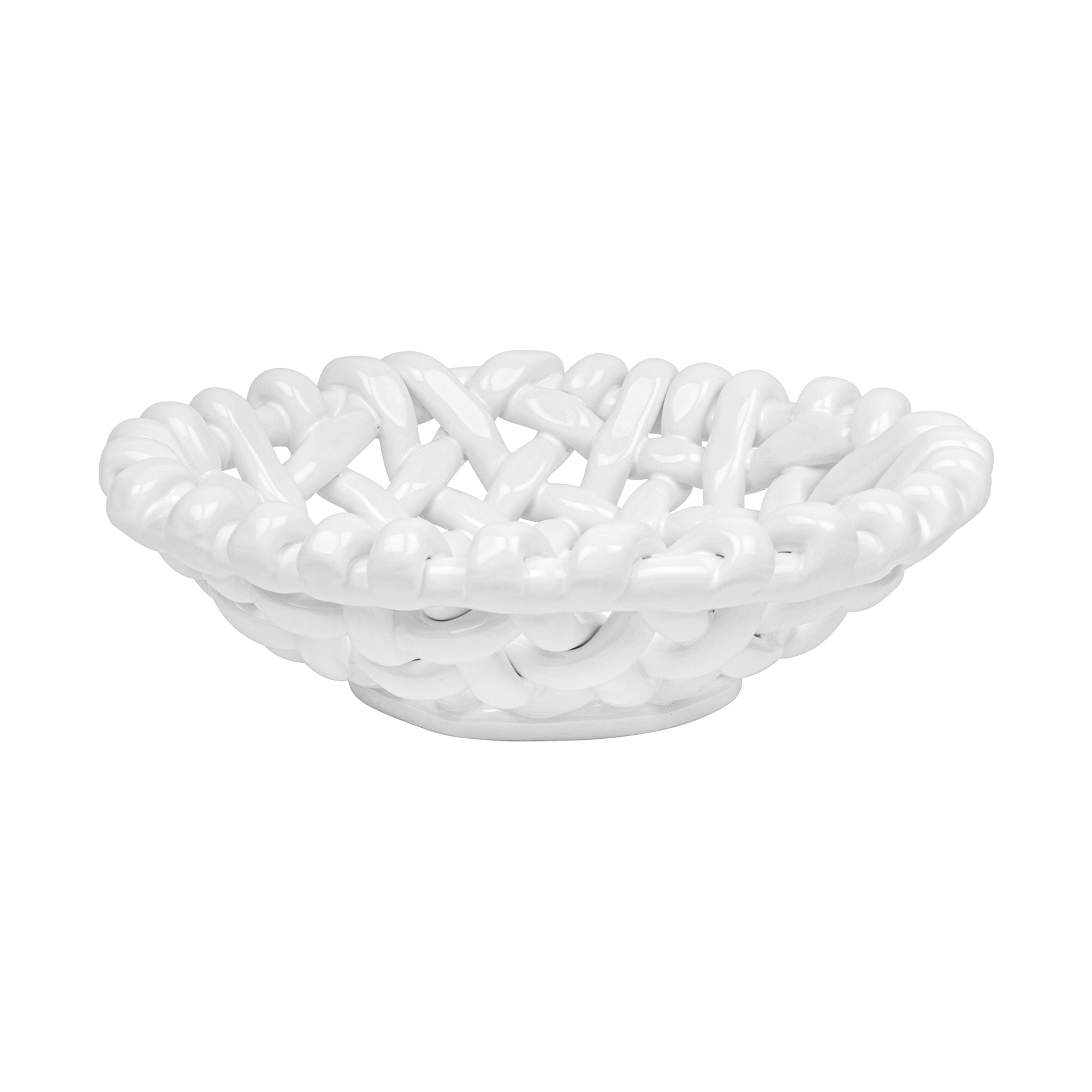 White Basketweave Bowl