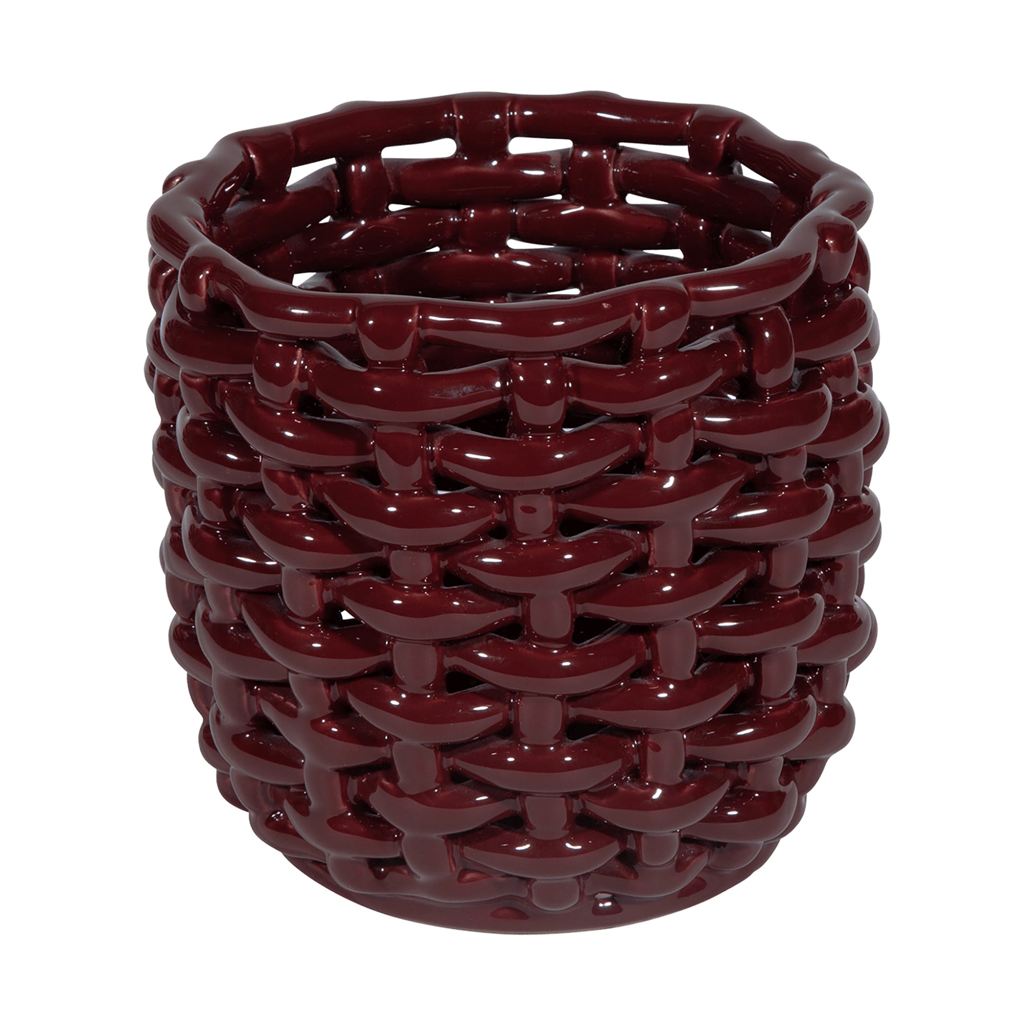 Burgundy Basketweave Planter