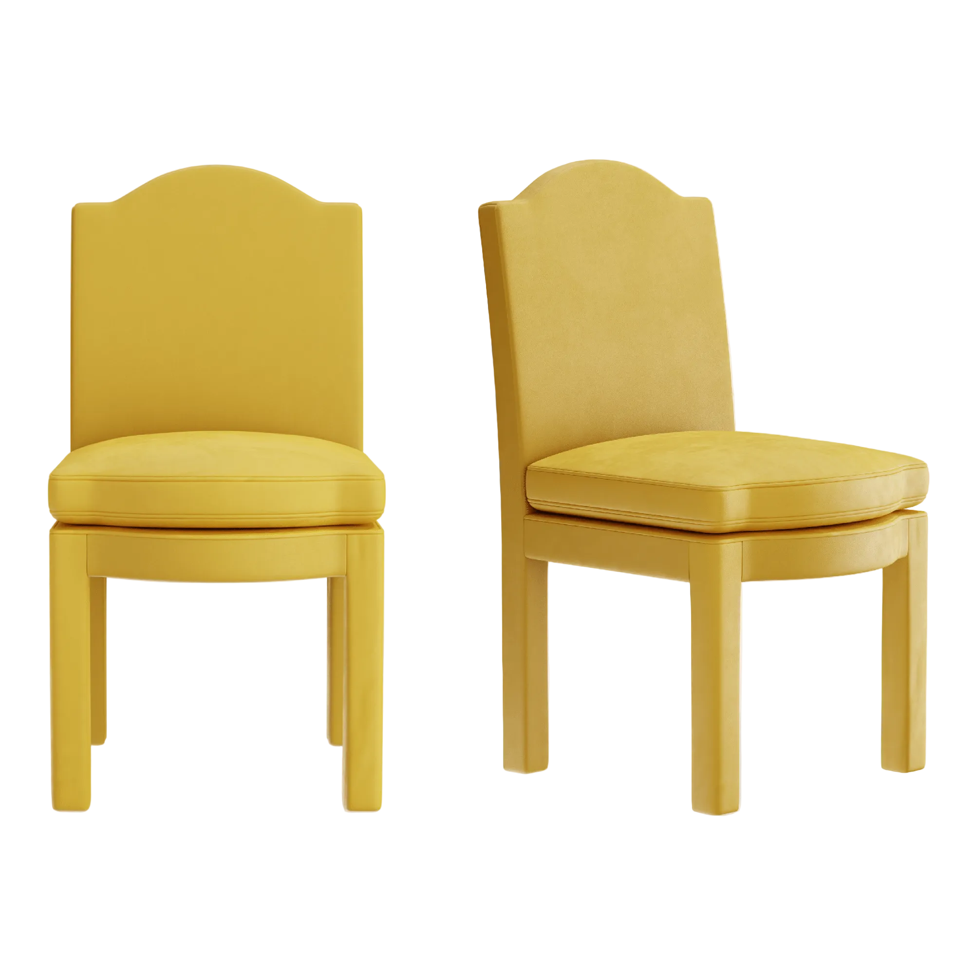 Pair of Leo Dining Chairs, Daffodil Velvet