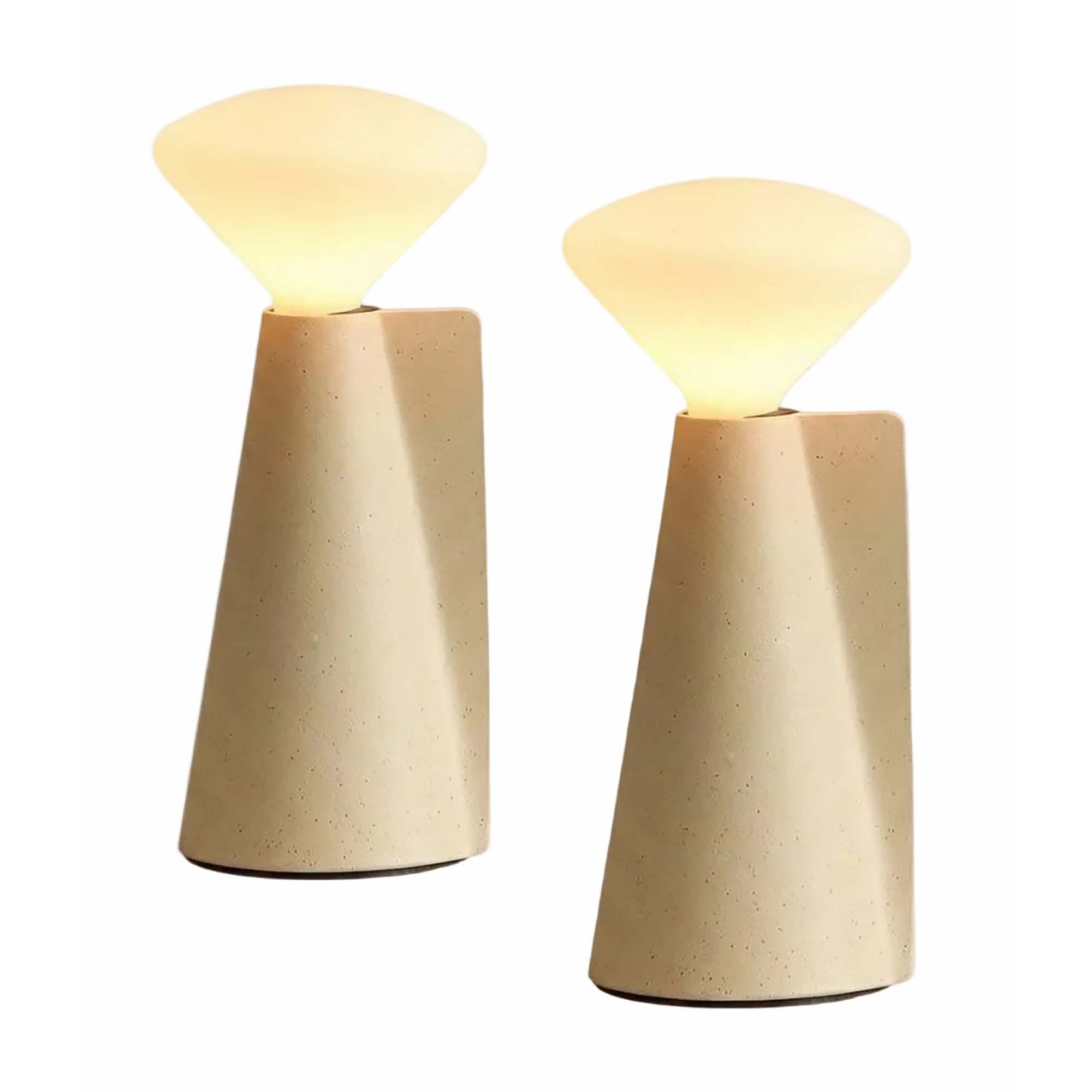 Mantle Portable Lamp in Stone White - Set of 2