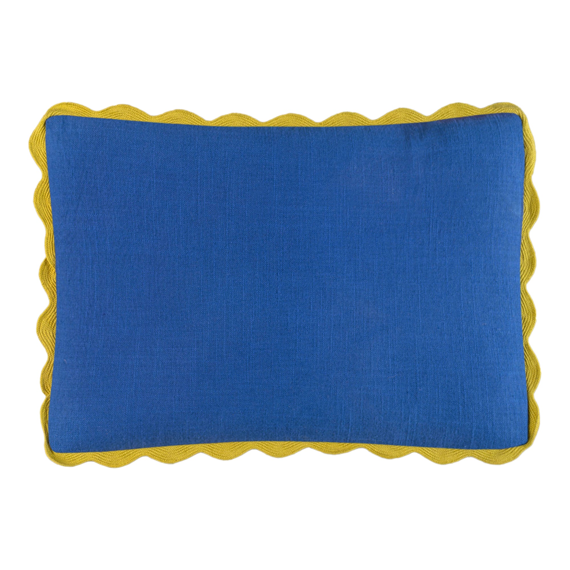 Cobalt Rectangular Block Colour Cotton Cushion Cover
