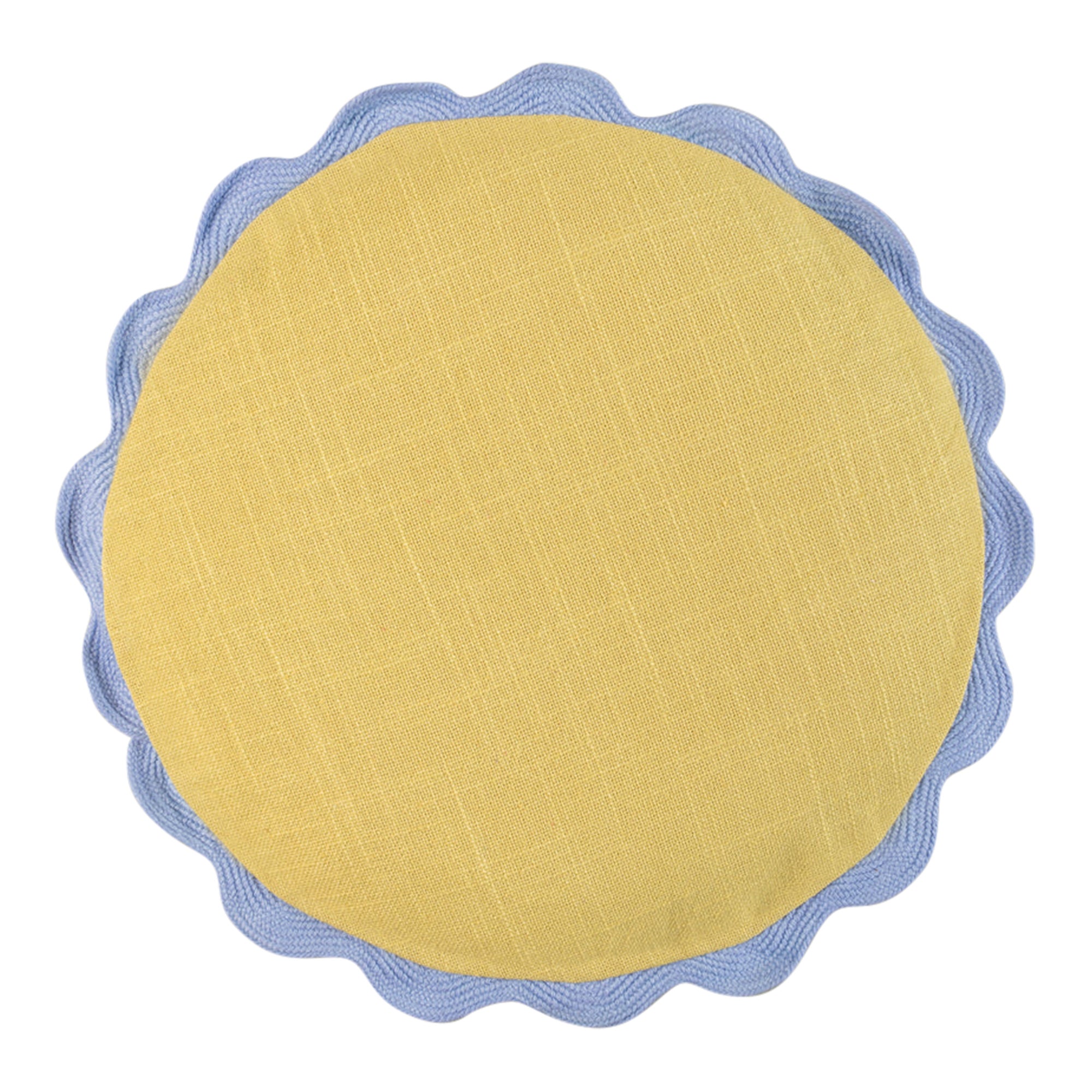 Champagne Round Block Colour Cotton Cushion Cover
