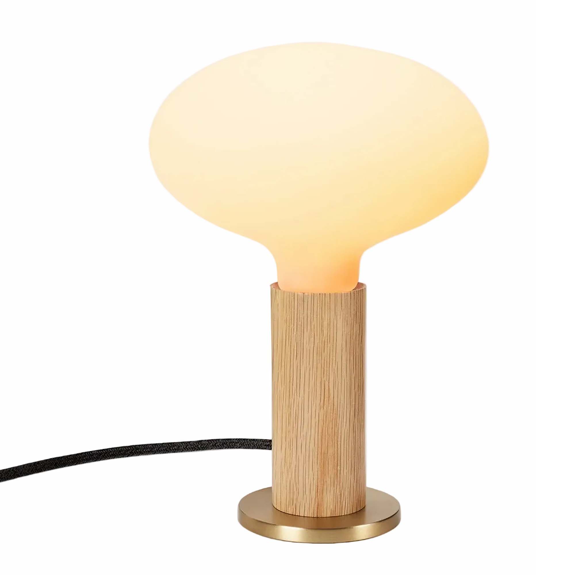Knuckle Table Lamp in Oak + Oval Dim to Warm