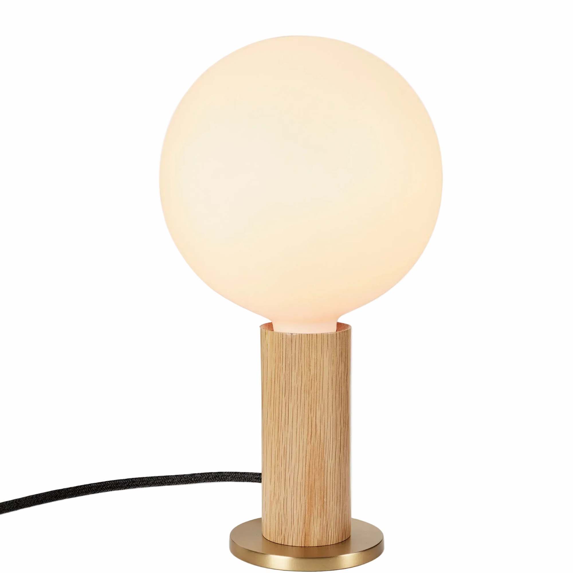 Knuckle Table Lamp in Oak + Sphere IV