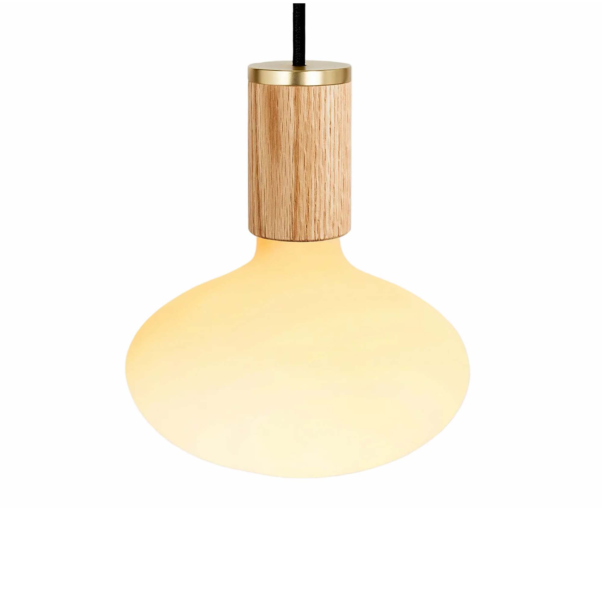 Oval Dim-to-Warm Pendant Light in Oak