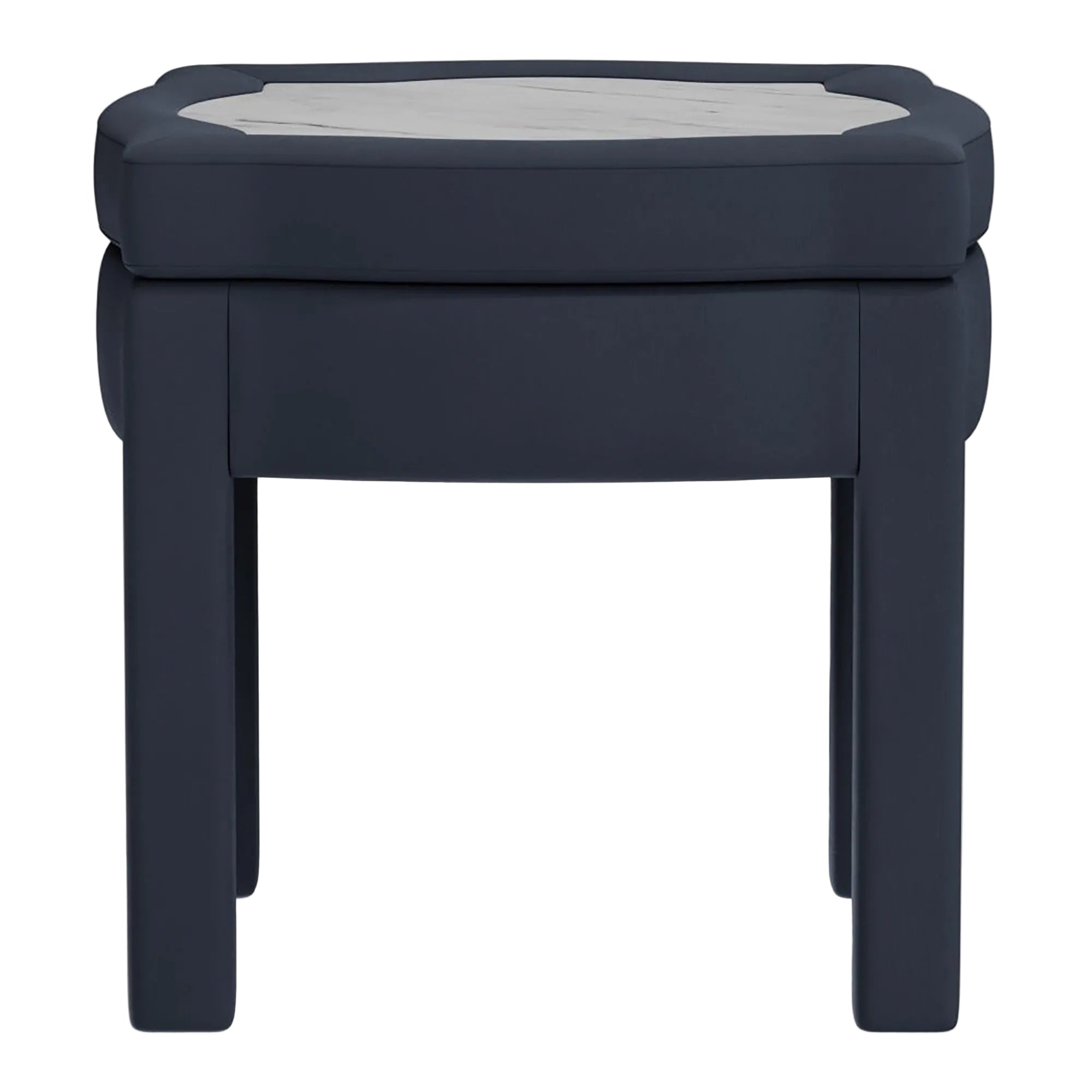 Piero Footstool, Prussian Linen
