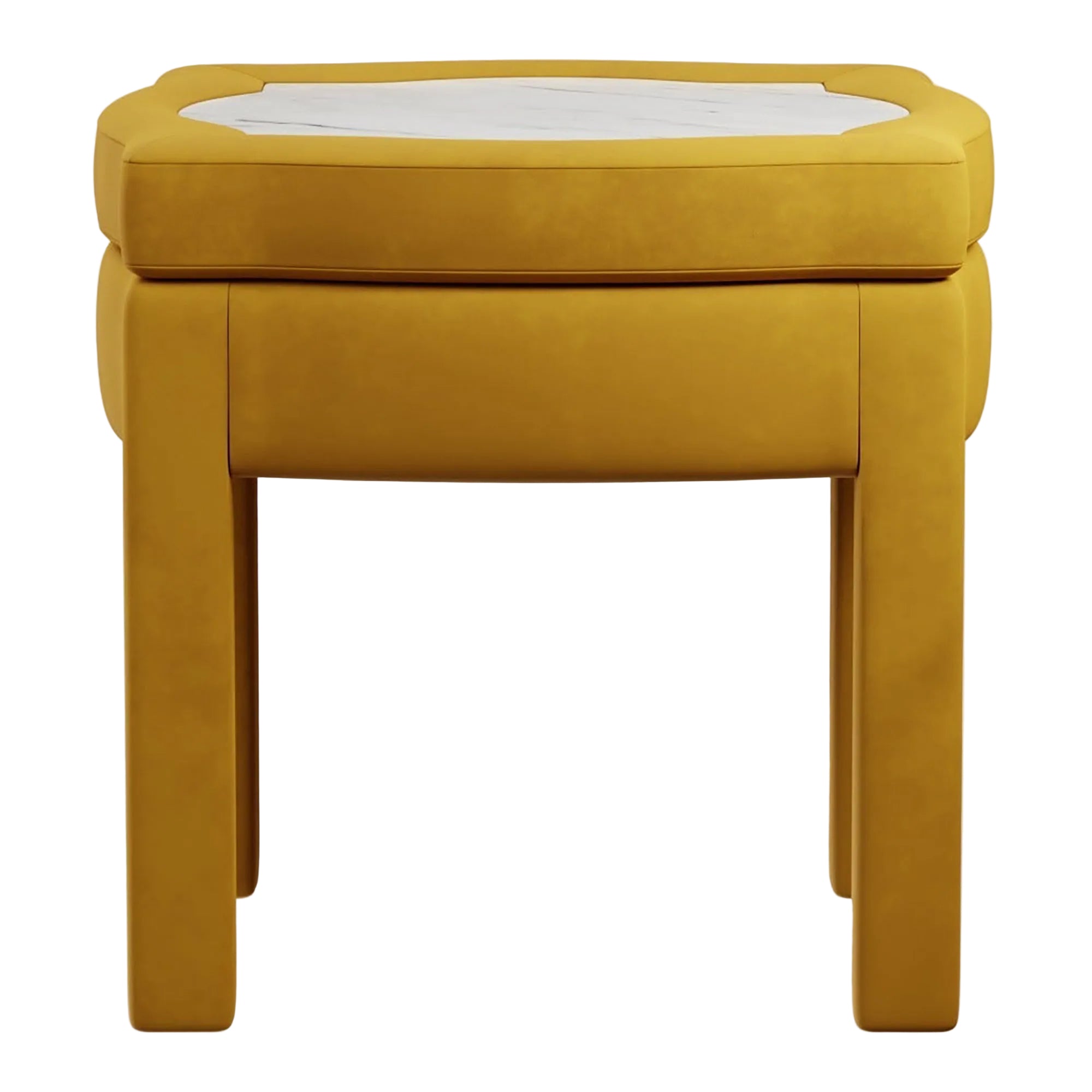 Piero Footstool, Turmeric Velvet