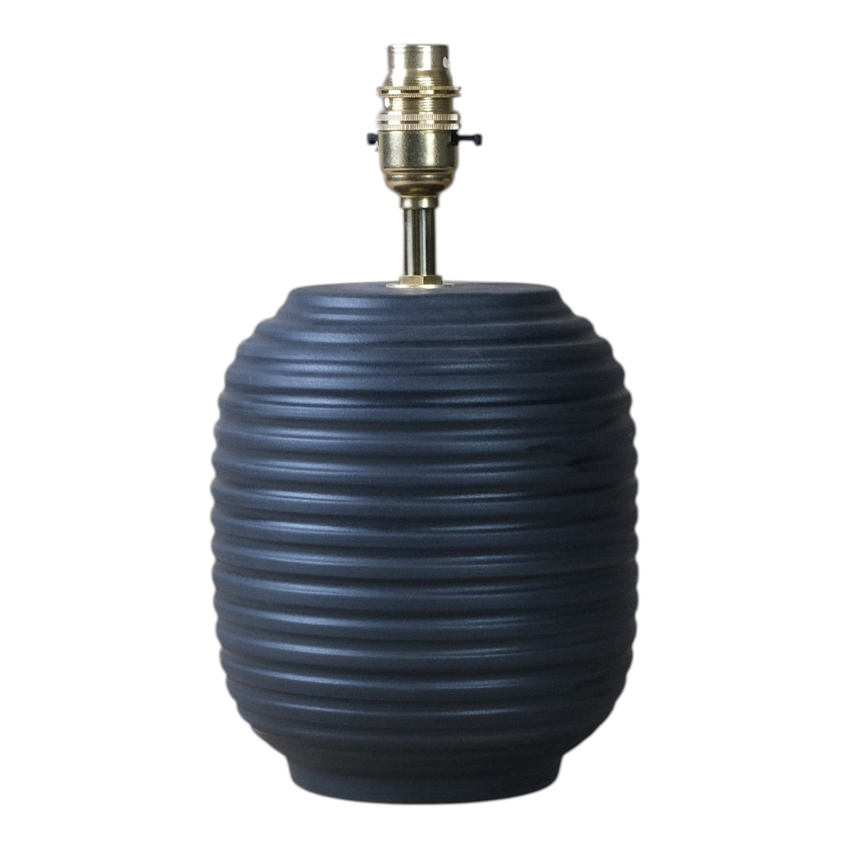 Black Ridged Small Table Lamp