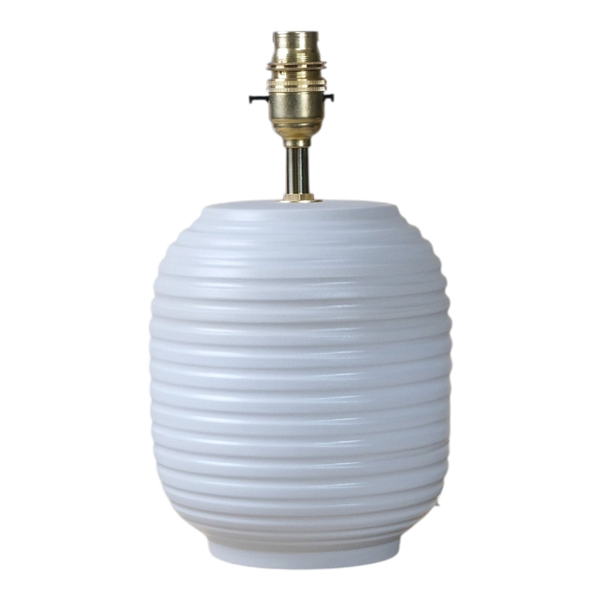 White Ridged Small Table Lamp