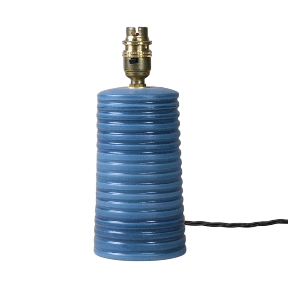 Blue Ridged Small Tapered Lamp