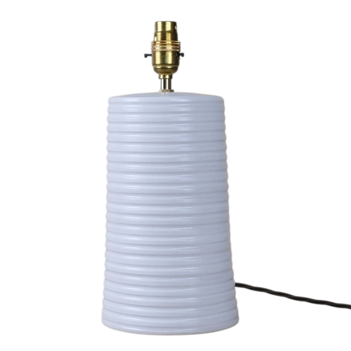 White Ridged Large Tapered Lamp