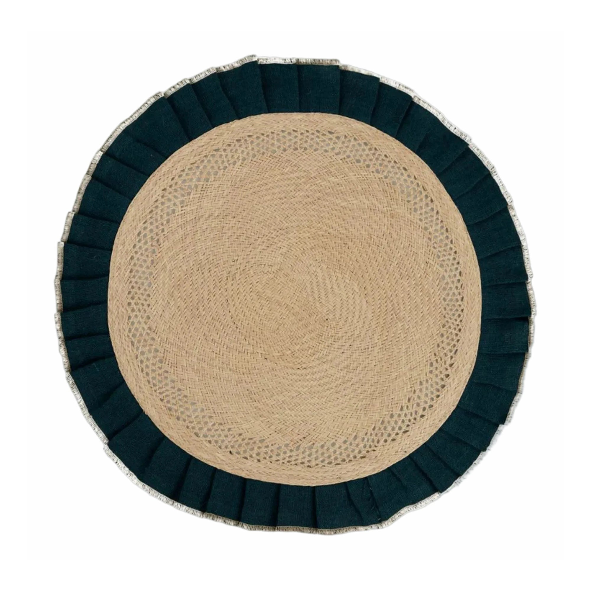 Arandela Iraca and Linen Placemats, Teal