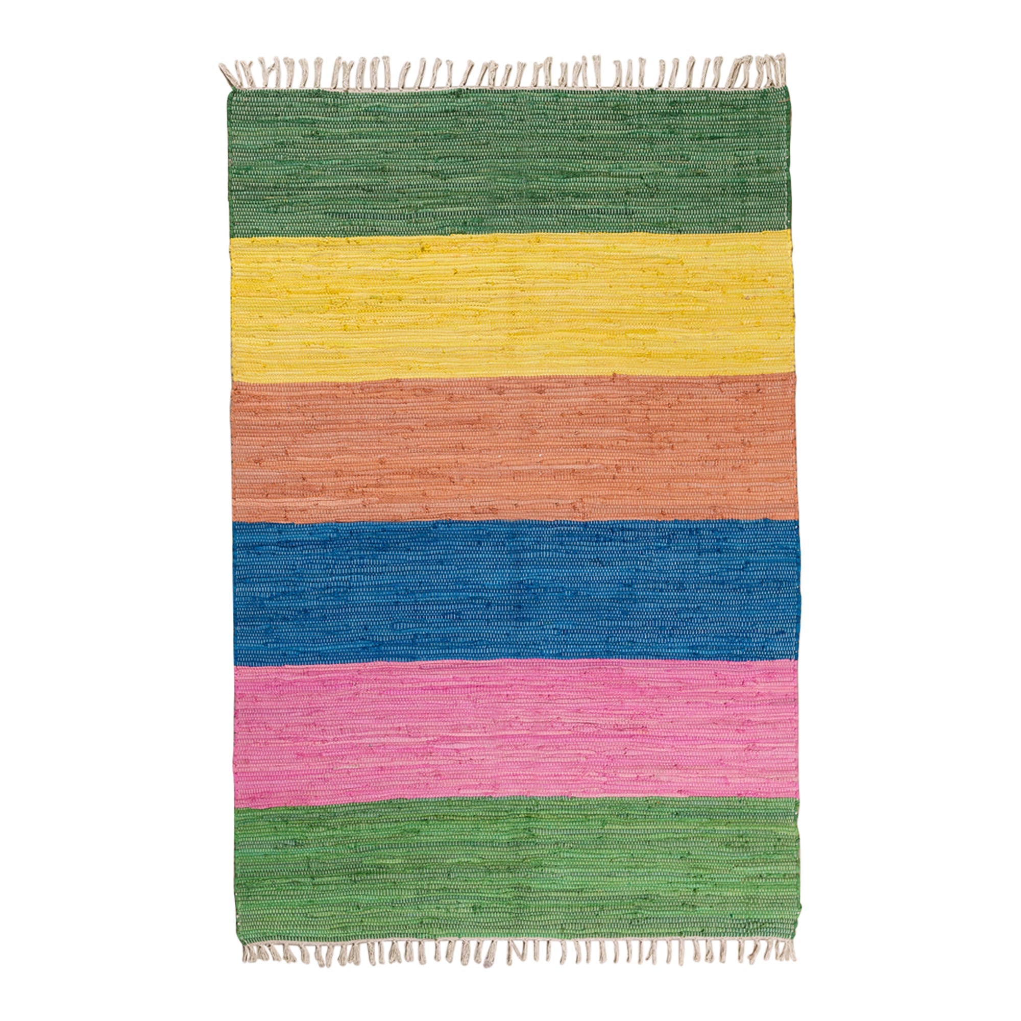 Bright Block Stripe Medium Recycled Rug