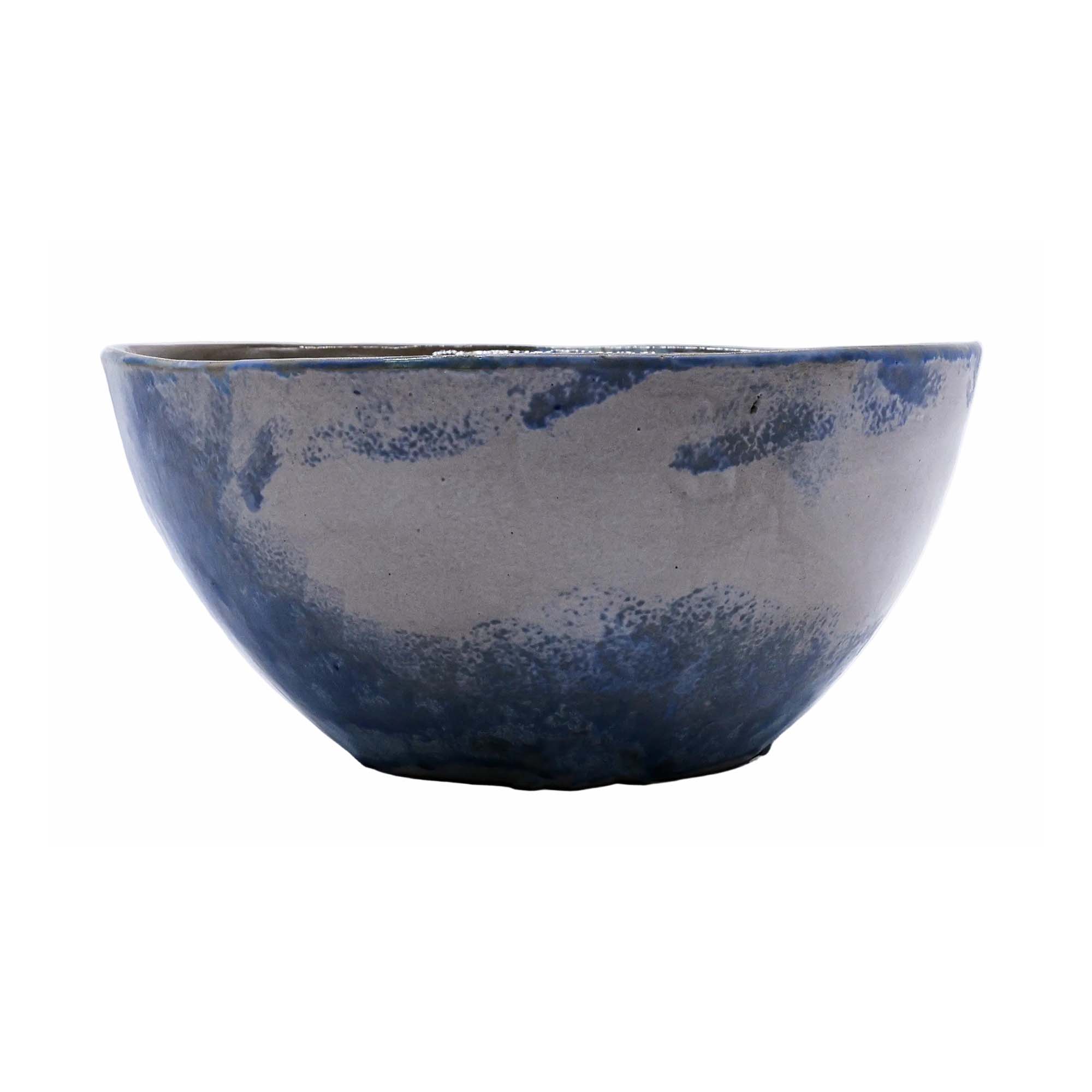 Large Stone Reef Blue Handmade Ceramic Stoneware Dinner Bowl