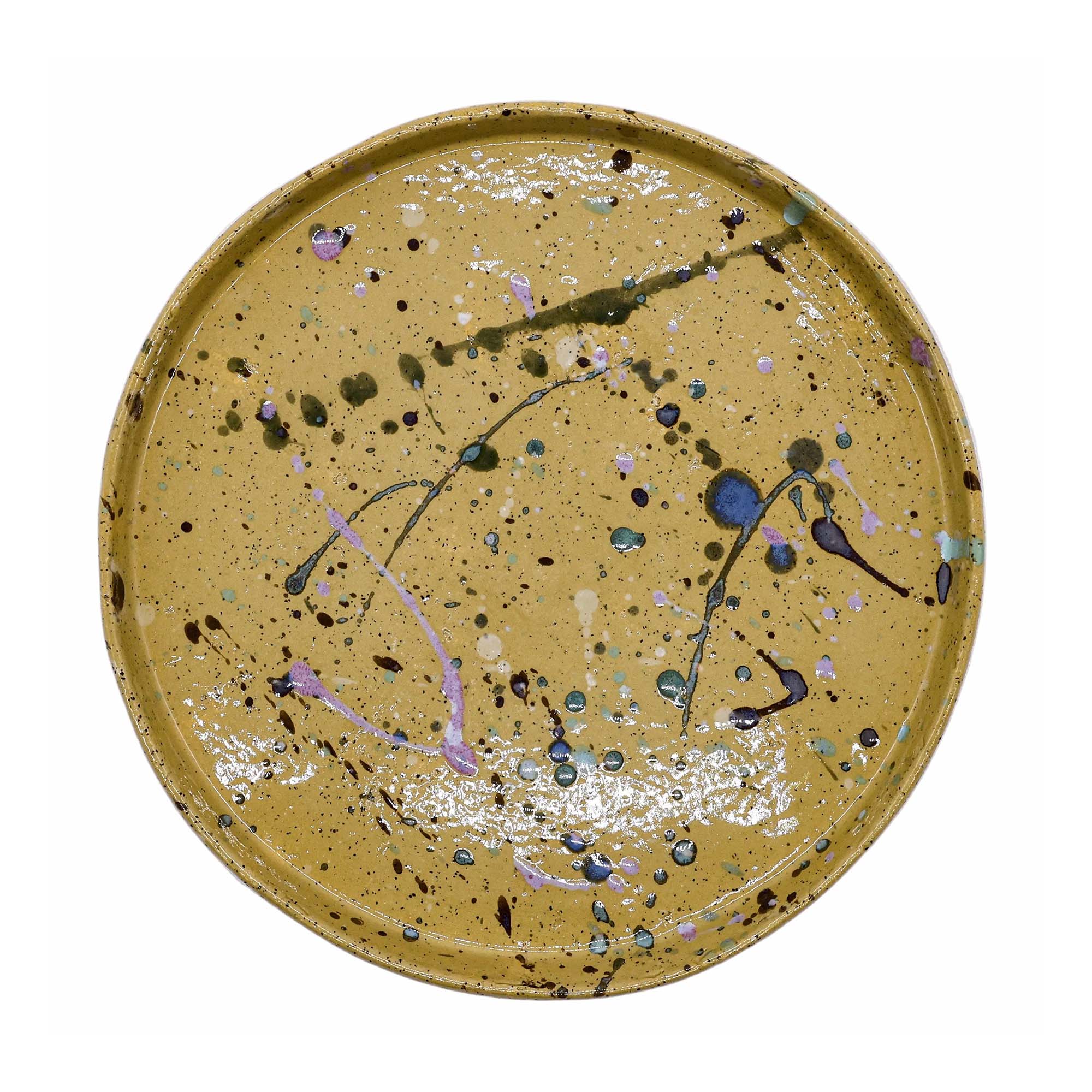 23 cm Oliva Stoneware Handmade Ceramic Dinner Plate