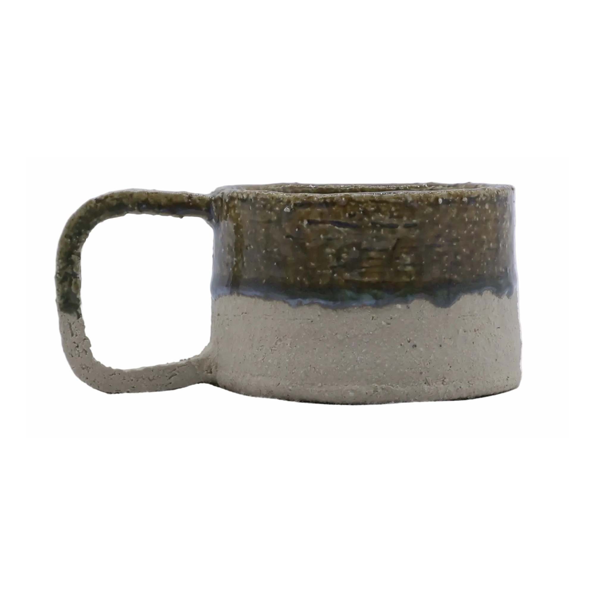 Beige Grande Handmade Milled Stoneware Big Ceramic Mug
