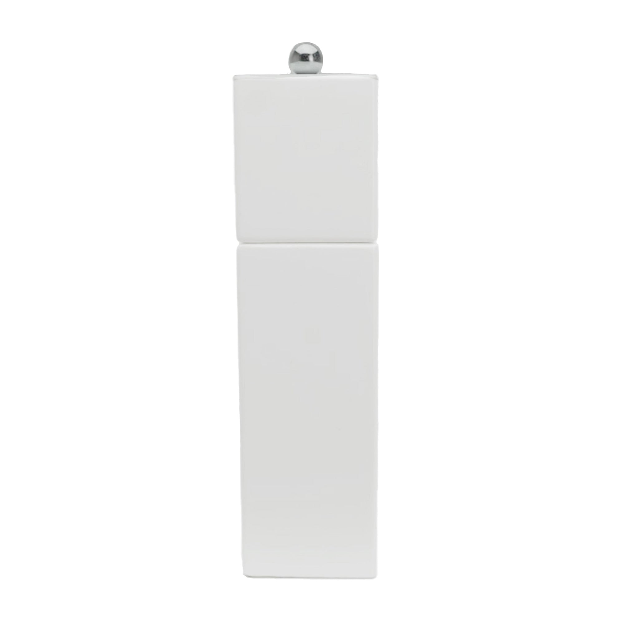 White Square Pillar Salt or Pepper Mill