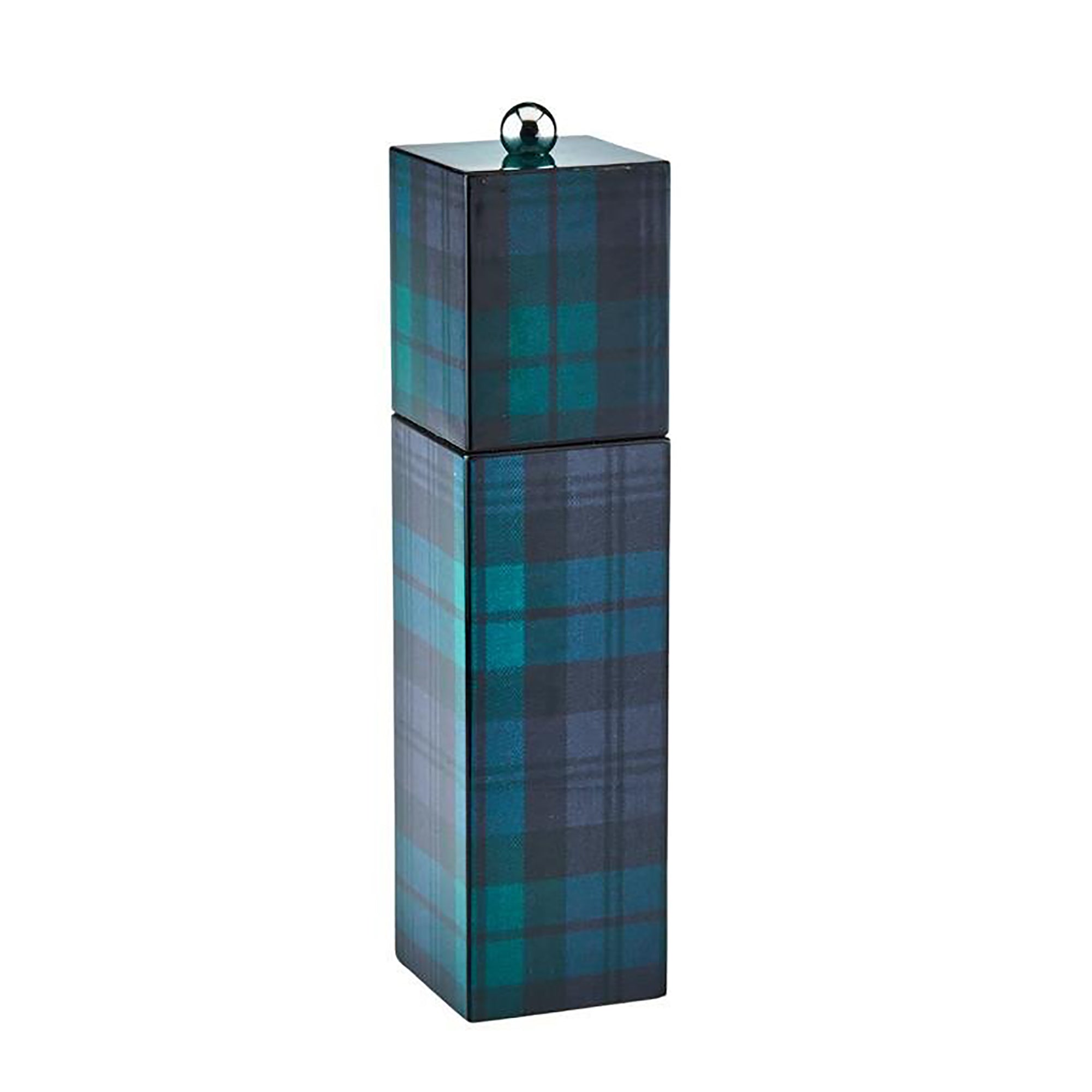 Black Watch Tartan Square Pillar Salt or Pepper Mill