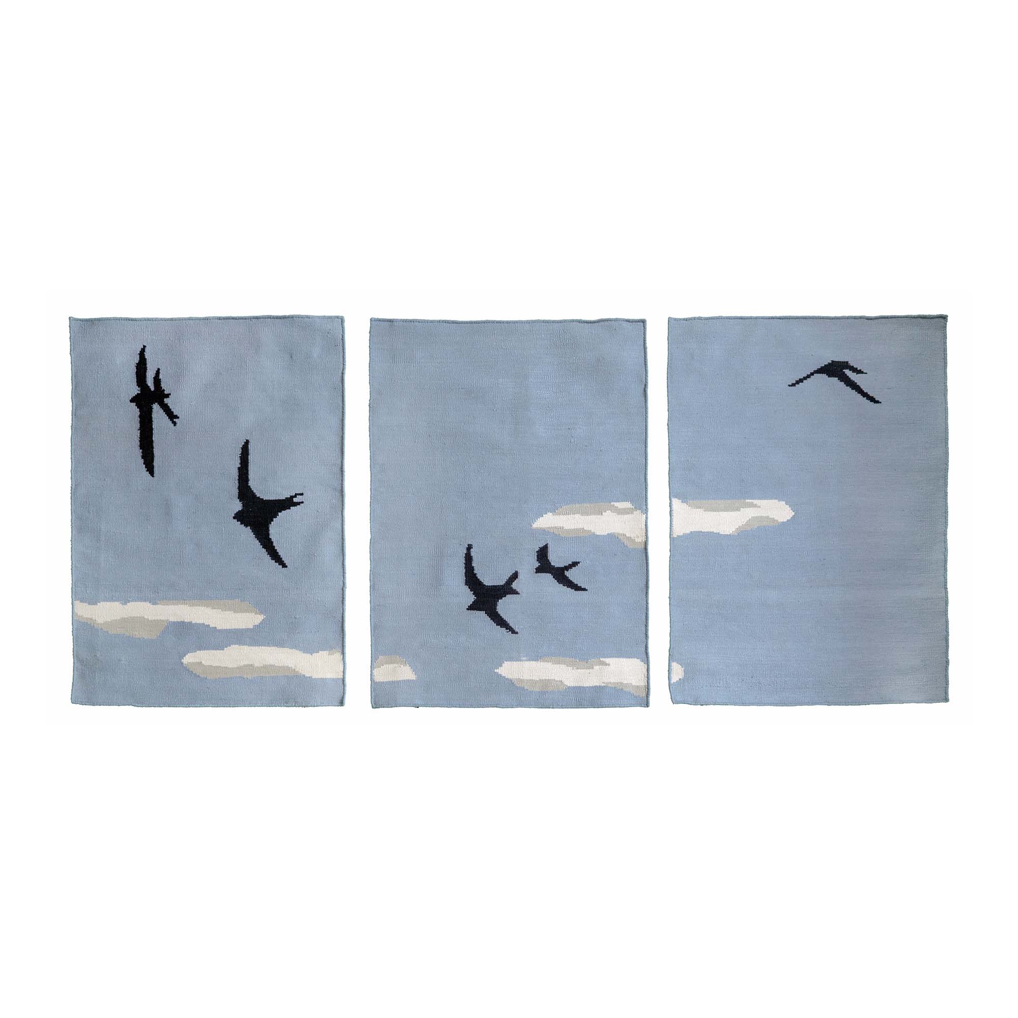 The Coast to Coast Triptych Silk Wall Hanging