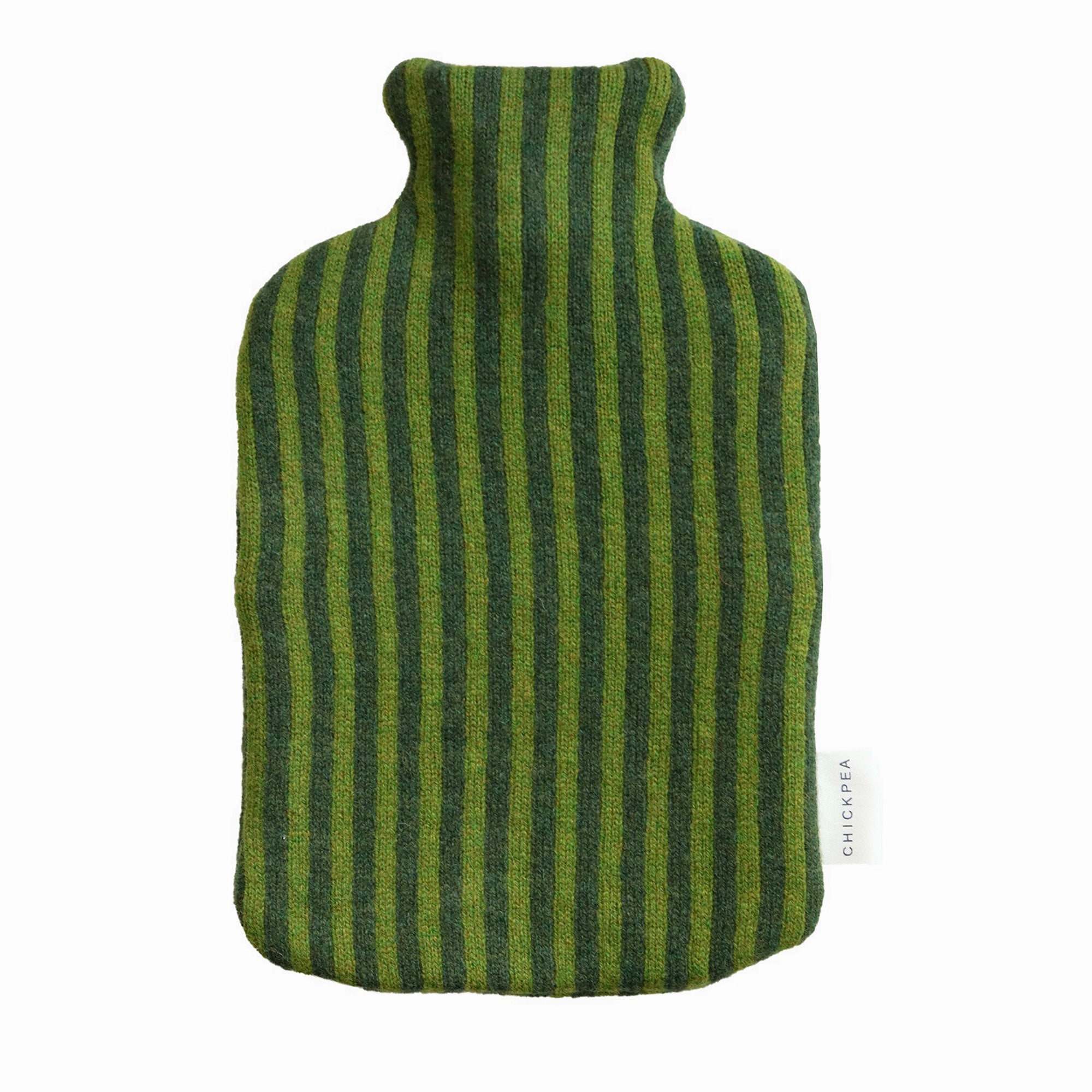 Green and Moss Bold Stripe Hot Water Bottle