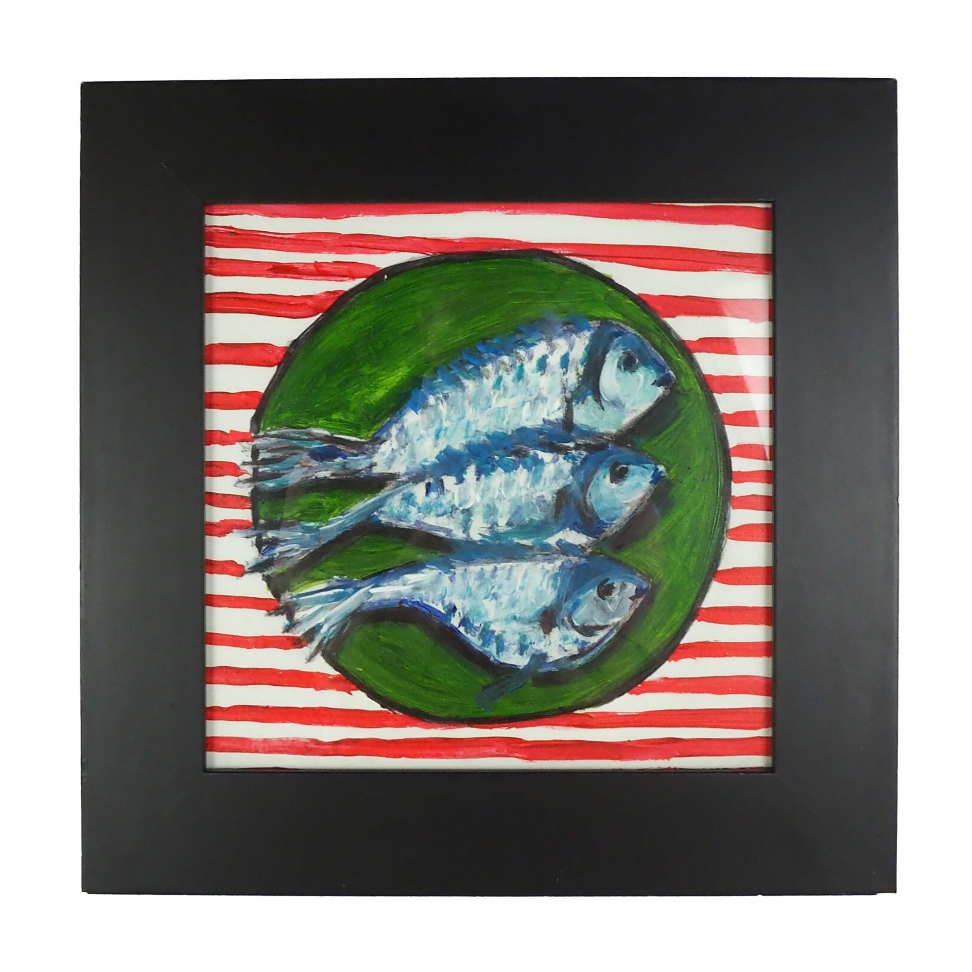 Oil on Board Framed Fish Painting