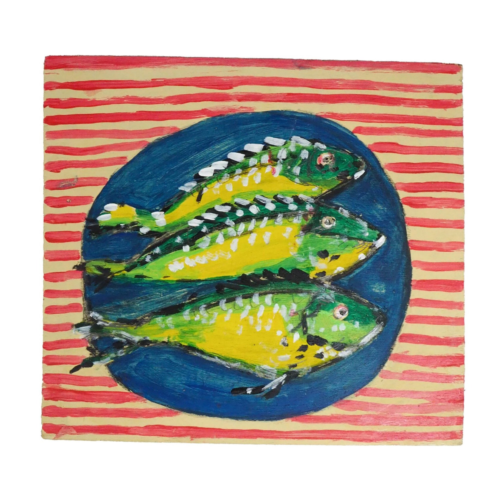 Oil on Board Fish Painting