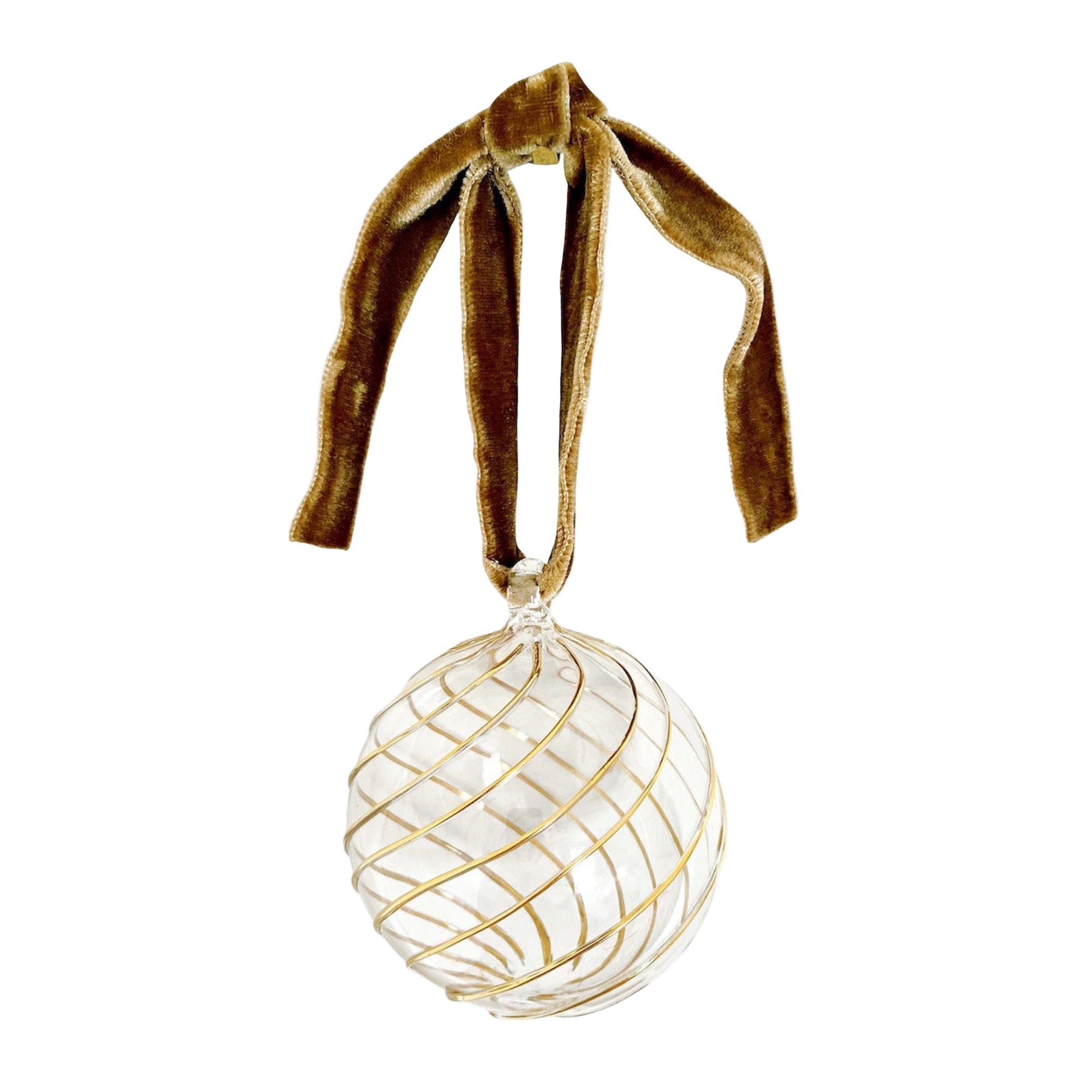 Swirl Glass Bauble - Gold